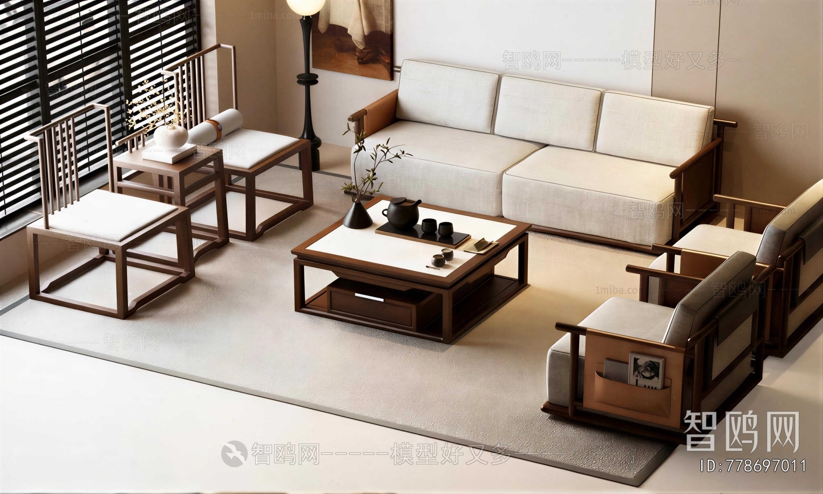 New Chinese Style Sofa Combination