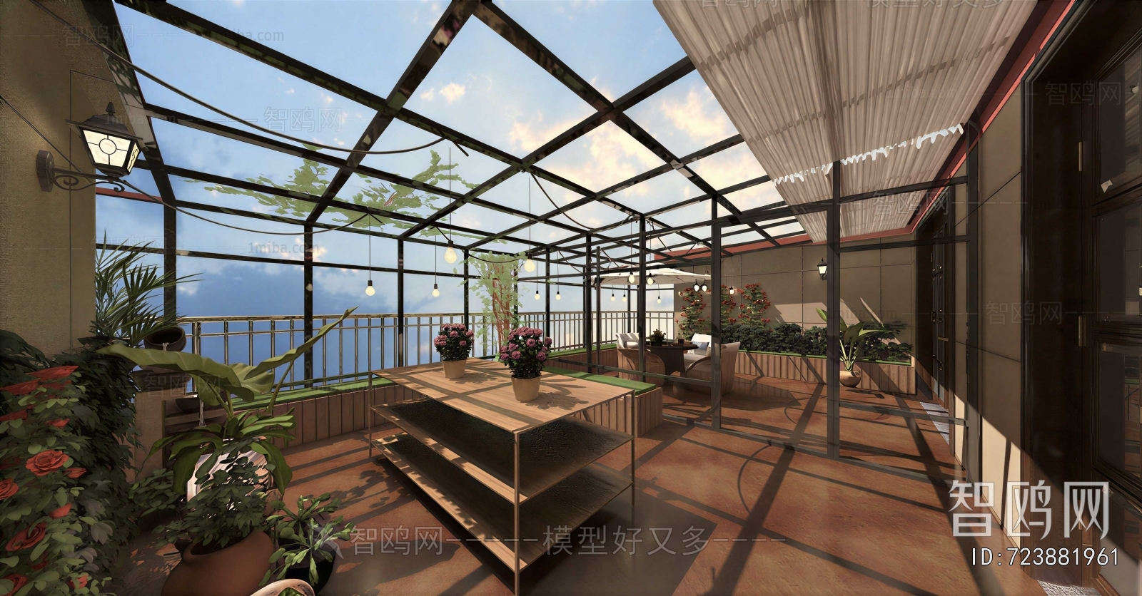 Industrial Style Glass Sun Room
