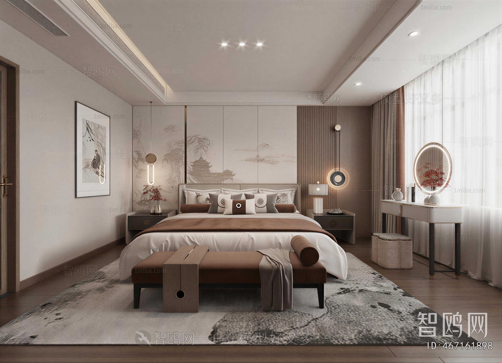 New Chinese Style Bedroom