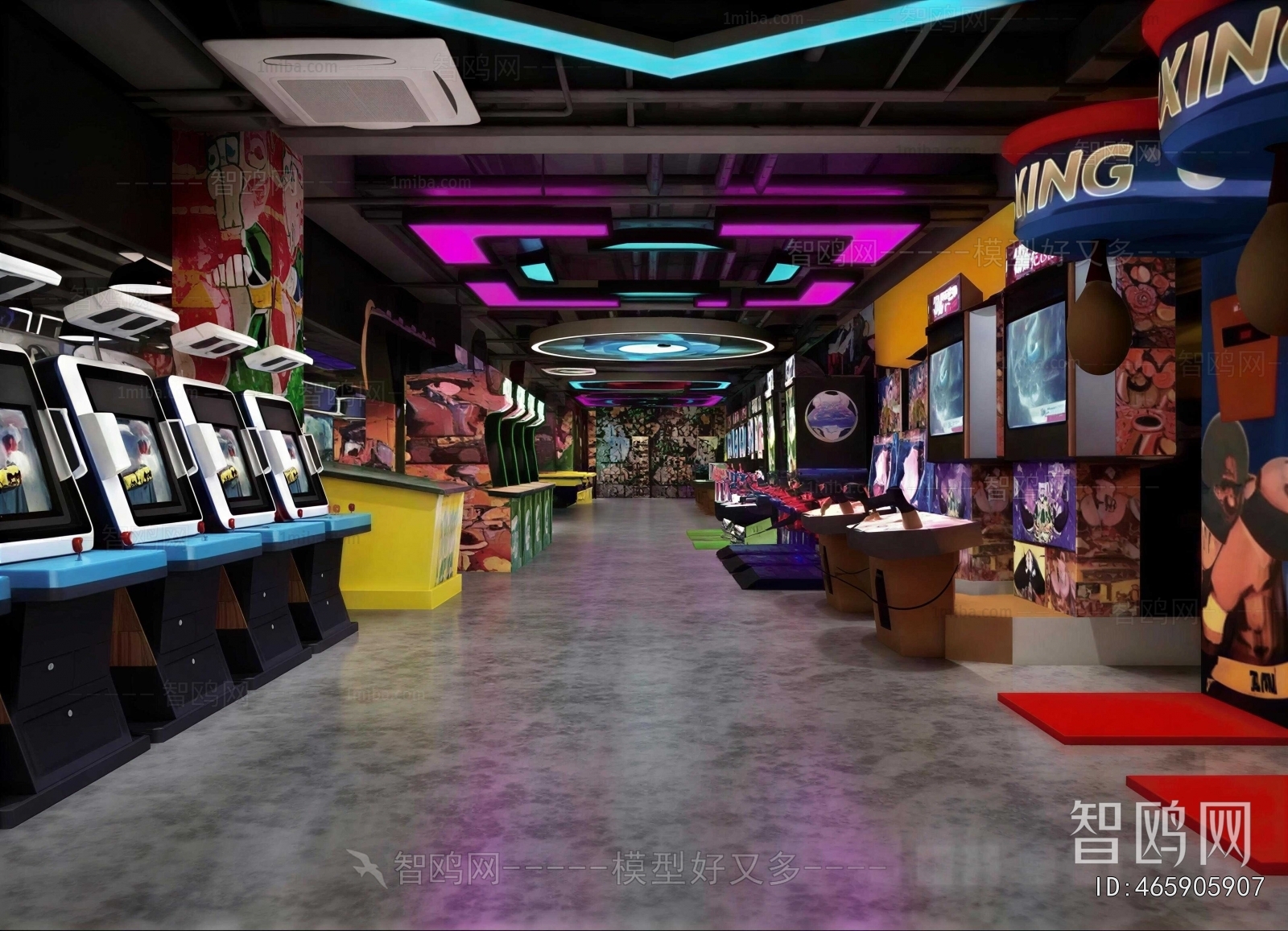 Industrial Style Game Hall