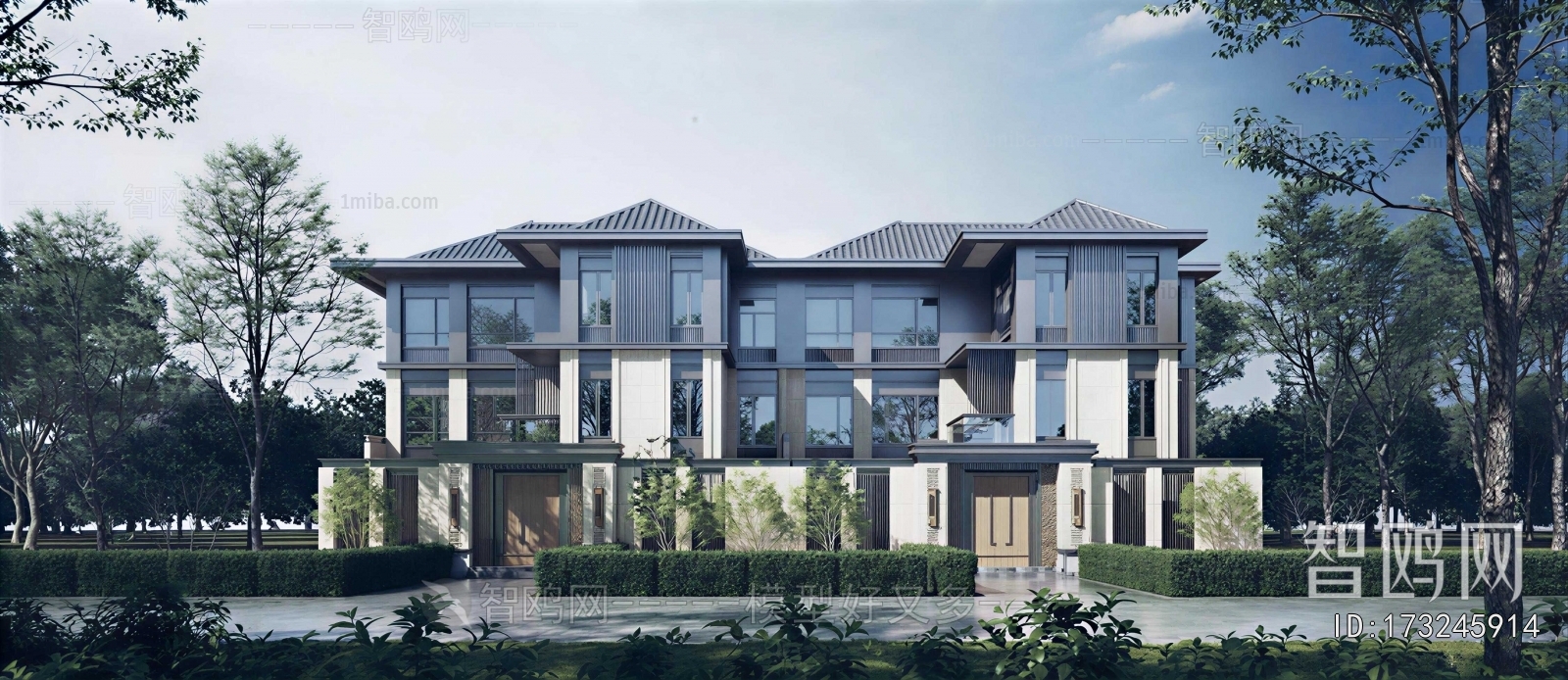 New Chinese Style Double Townhouse