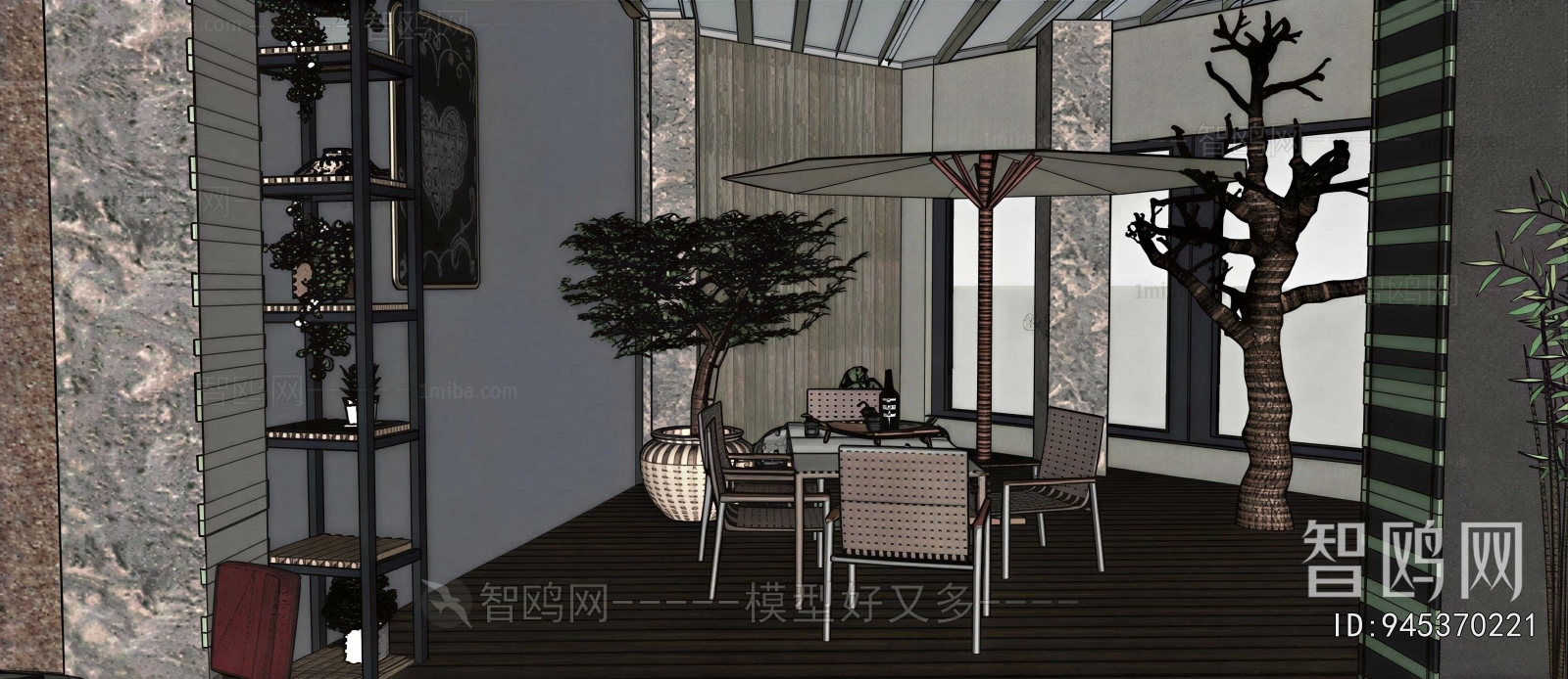 Industrial Style Glass Sun Room