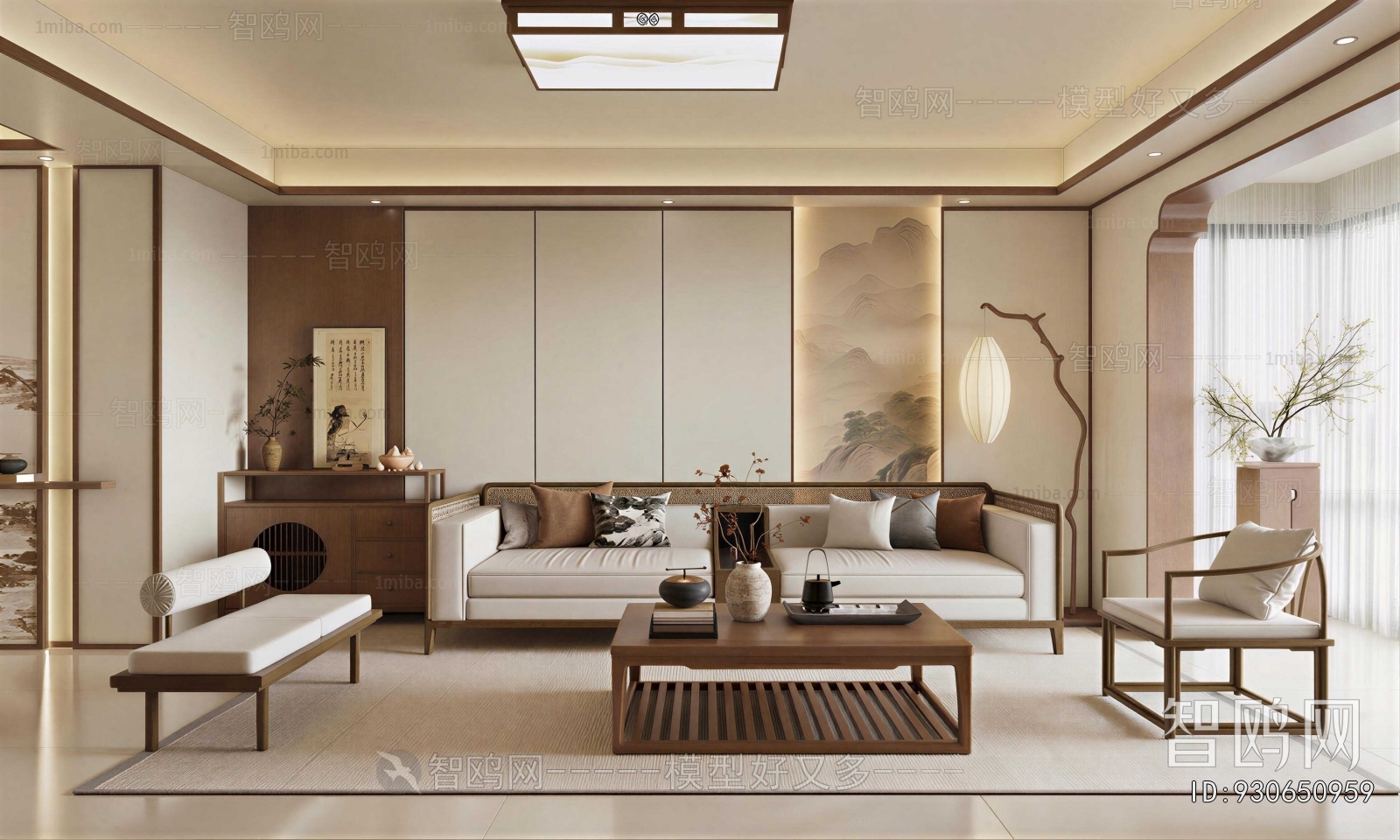 New Chinese Style A Living Room
