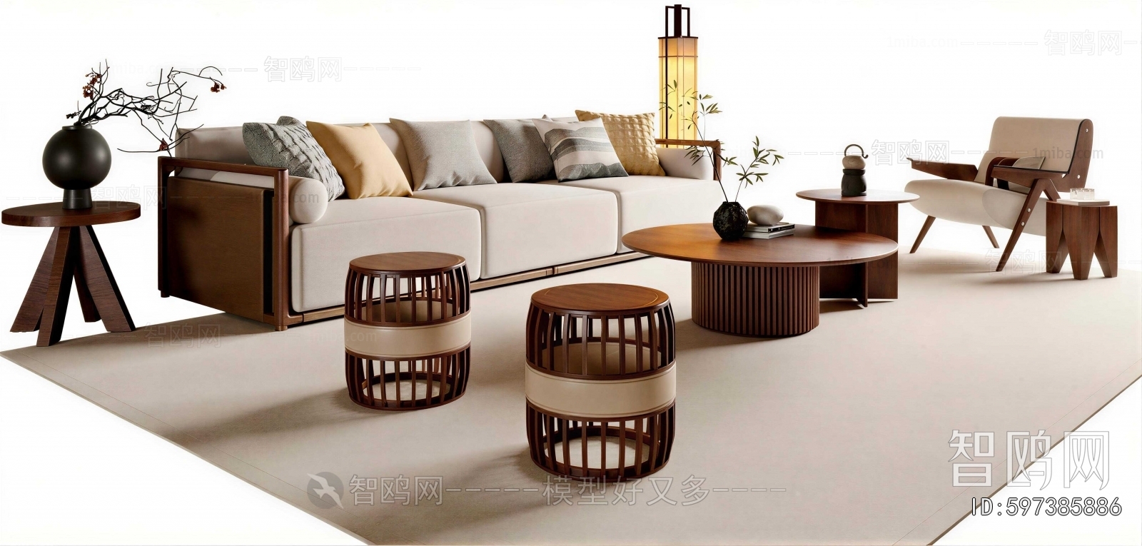 New Chinese Style Sofa Combination