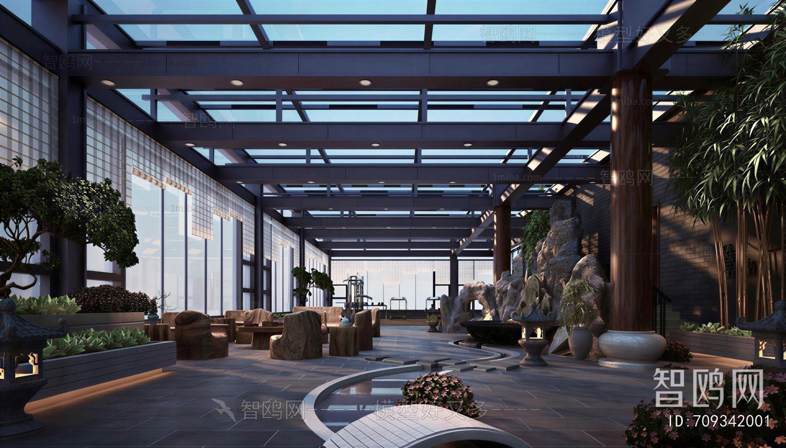New Chinese Style Glass Sun Room