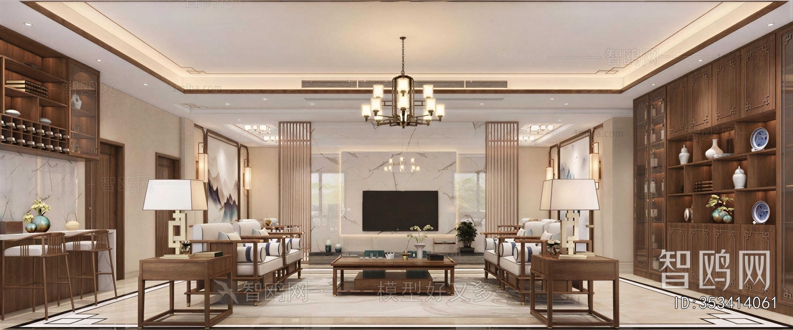 New Chinese Style A Living Room