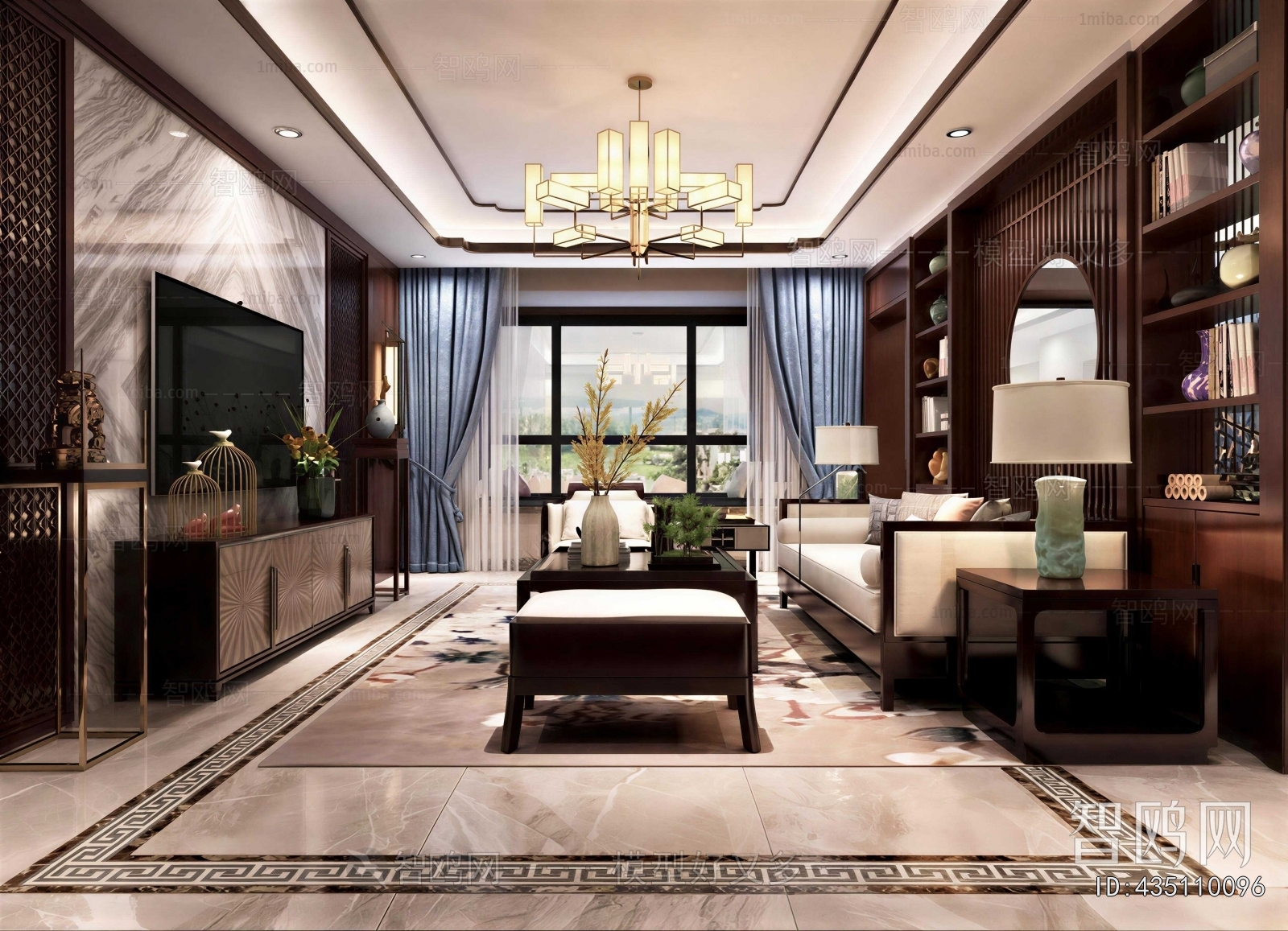 New Chinese Style A Living Room