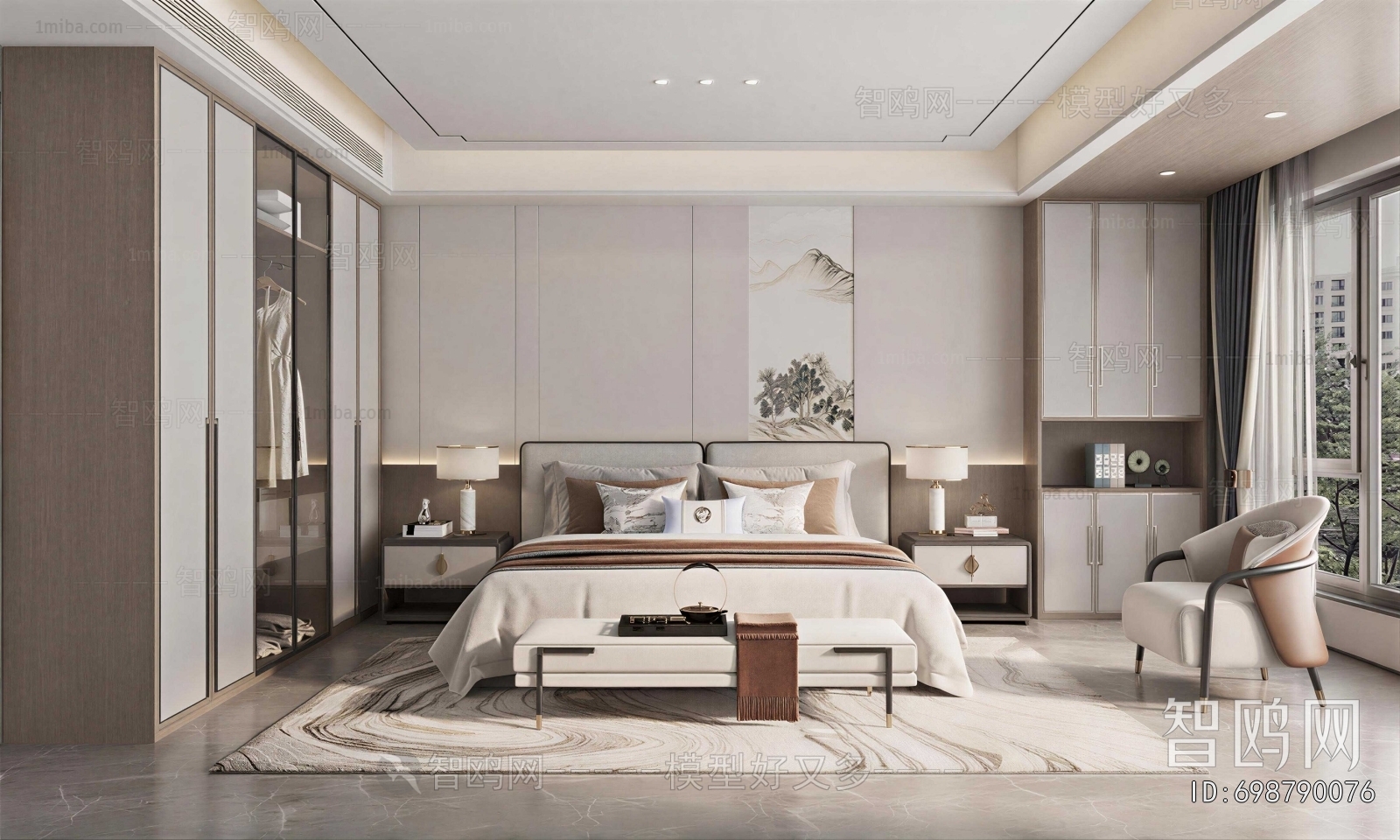 New Chinese Style Bedroom