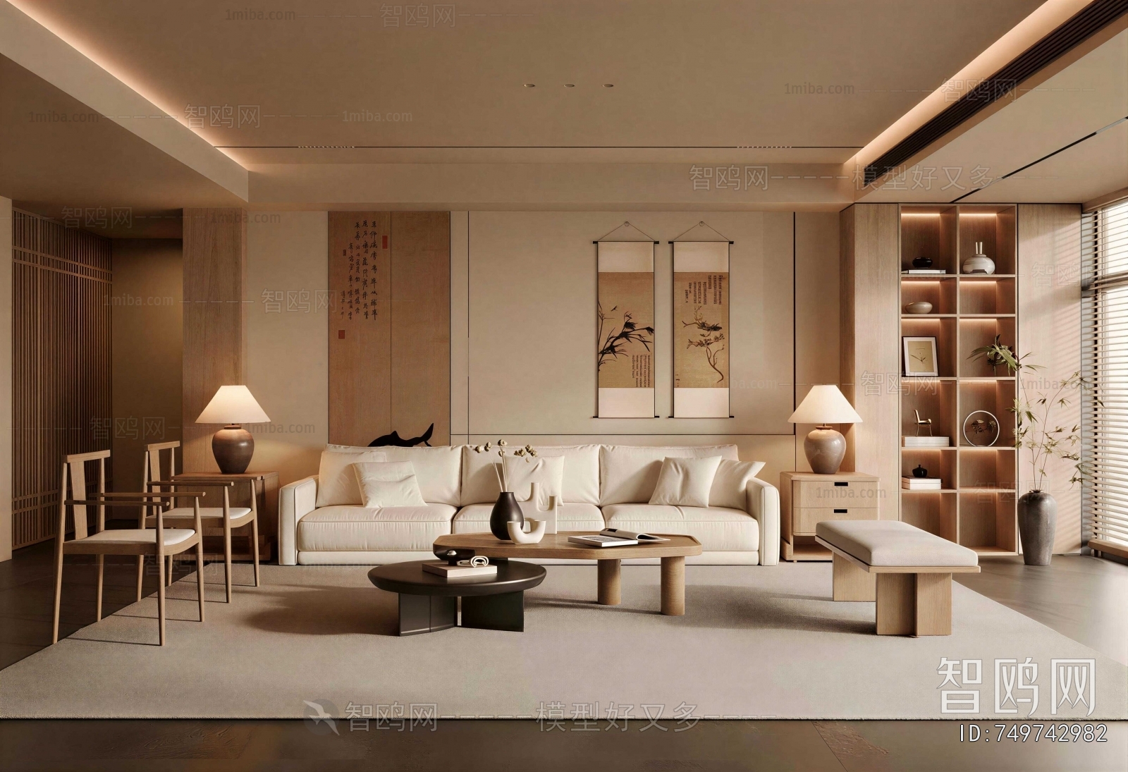 New Chinese Style A Living Room