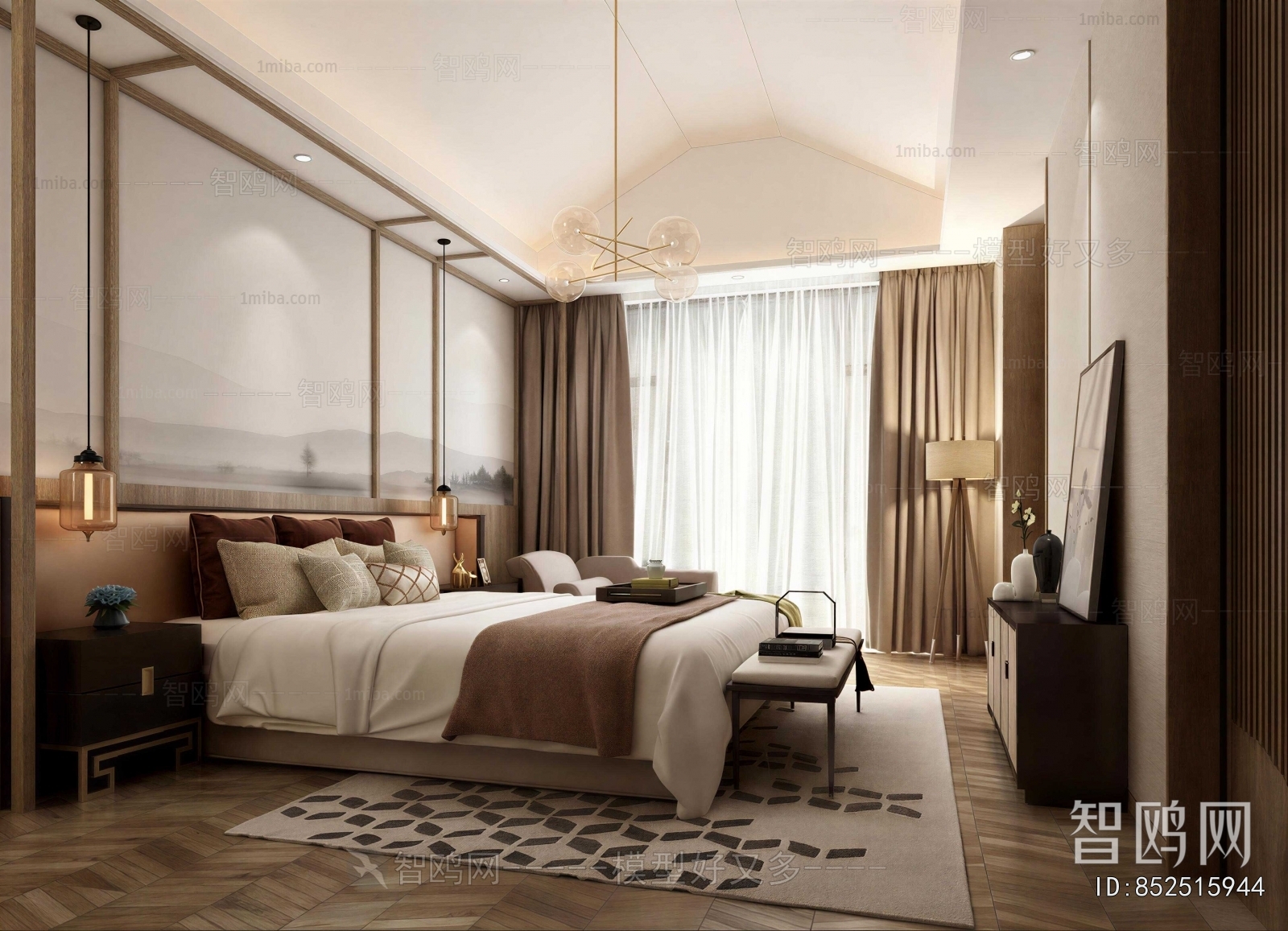 New Chinese Style Bedroom