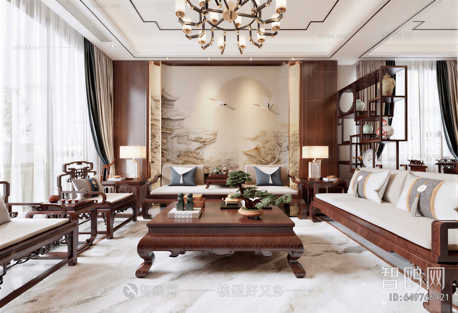 New Chinese Style A Living Room