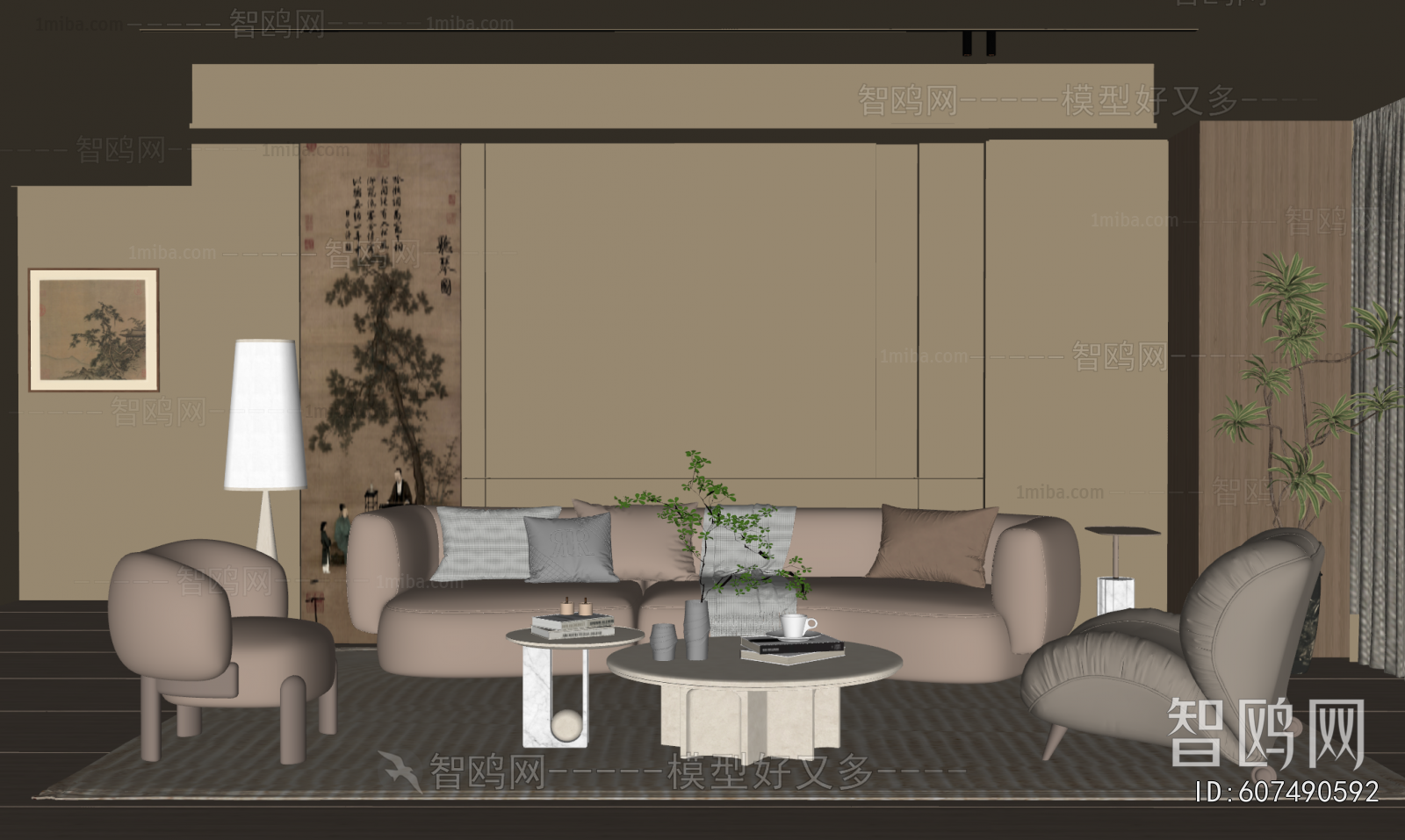 New Chinese Style A Living Room