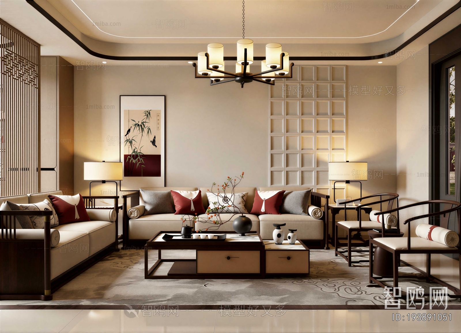 New Chinese Style A Living Room