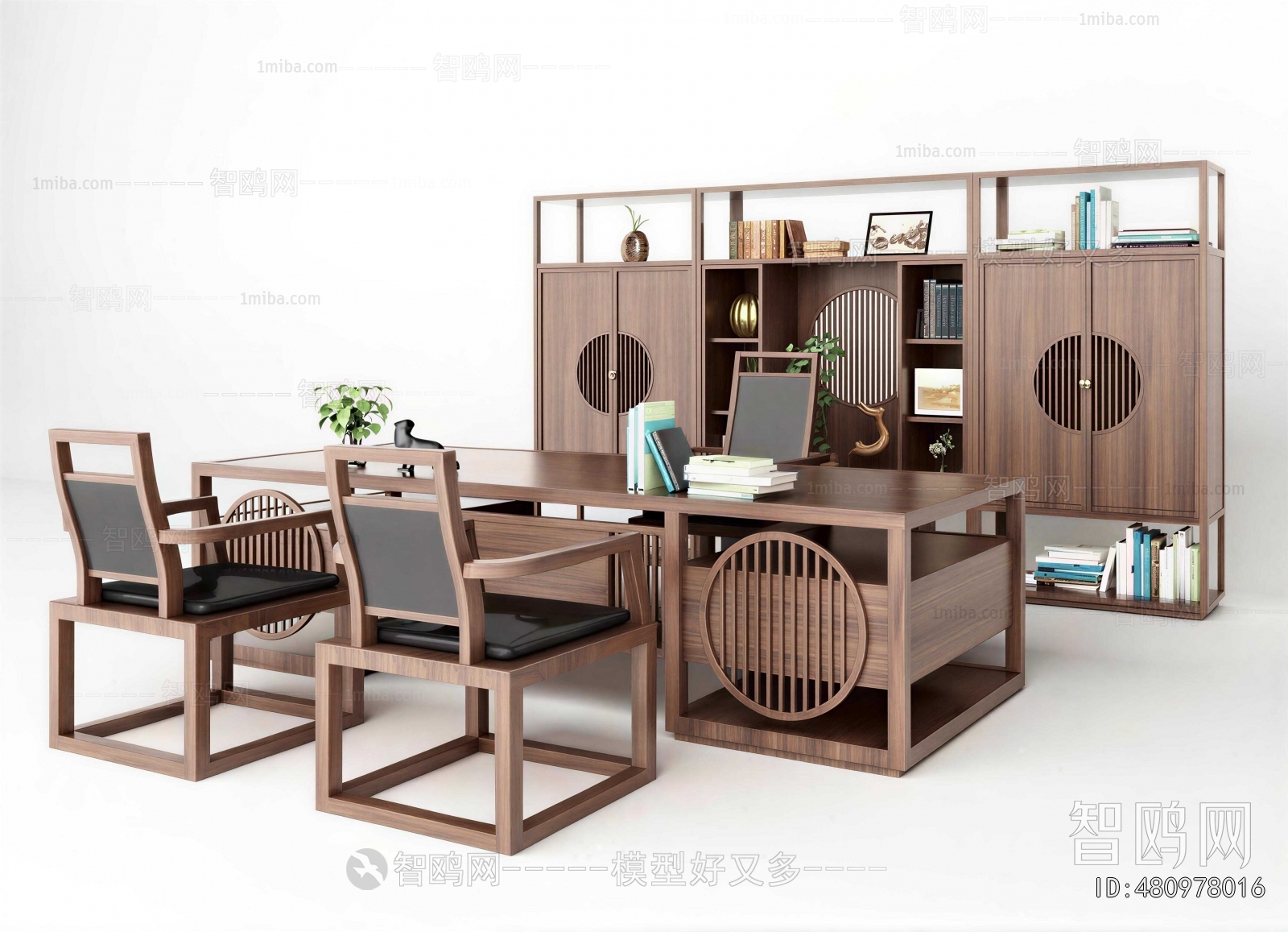 New Chinese Style Computer Desk And Chair