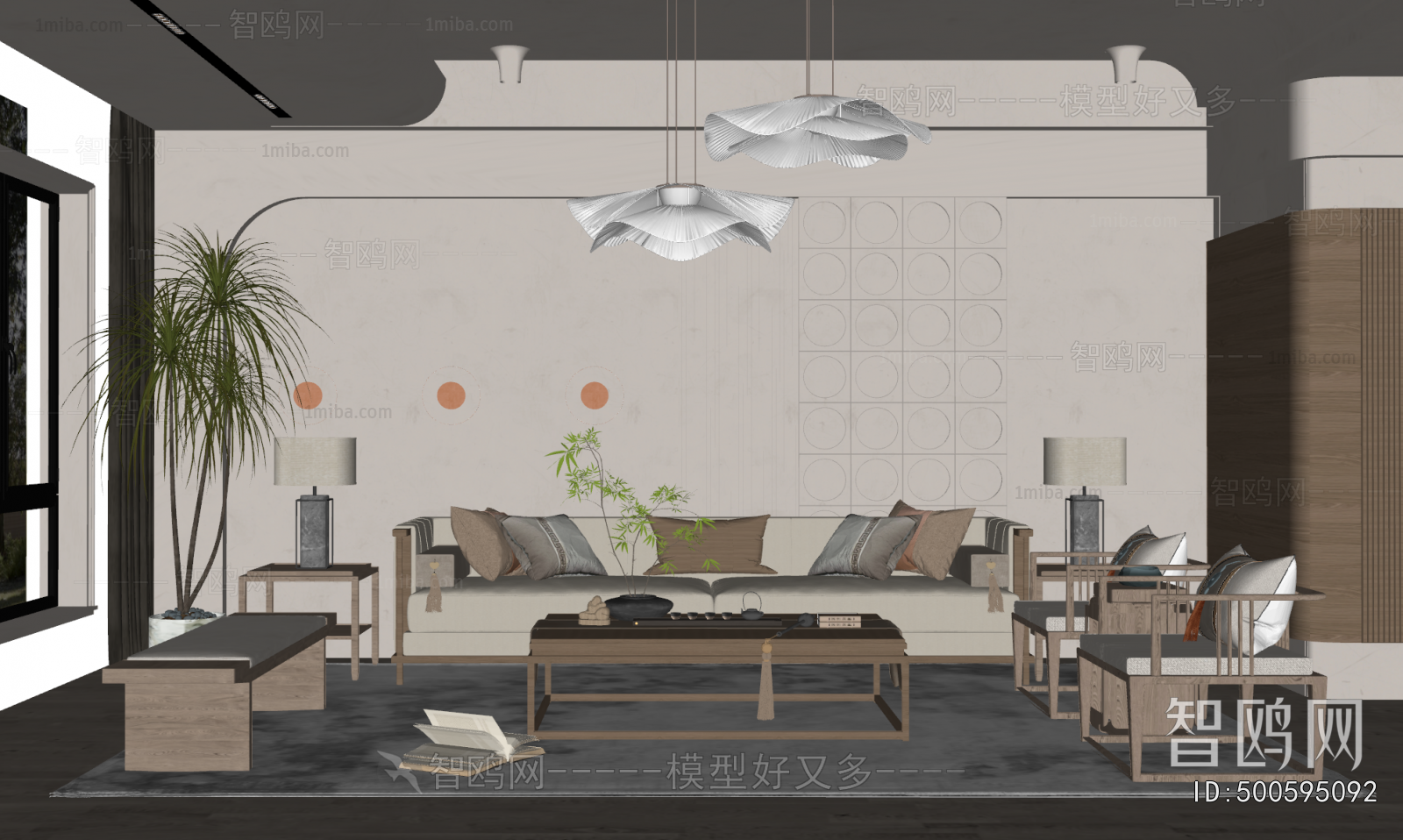 New Chinese Style A Living Room