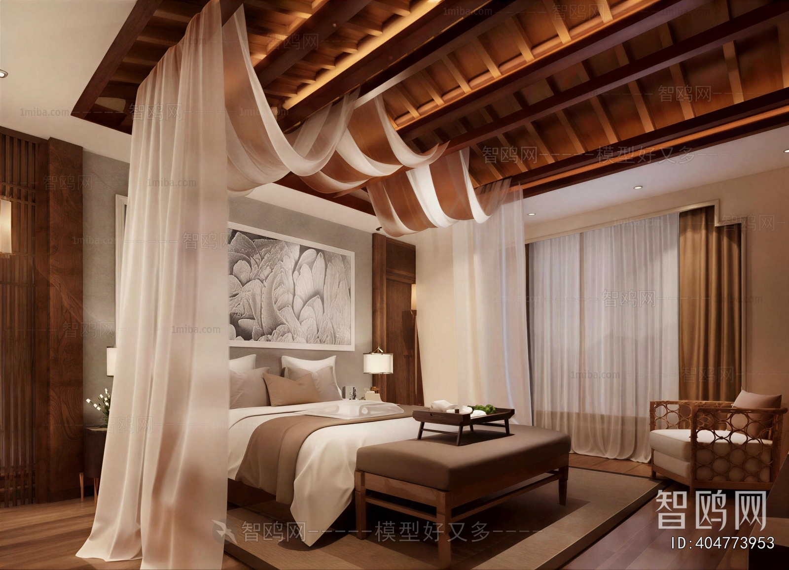 New Chinese Style Bedroom