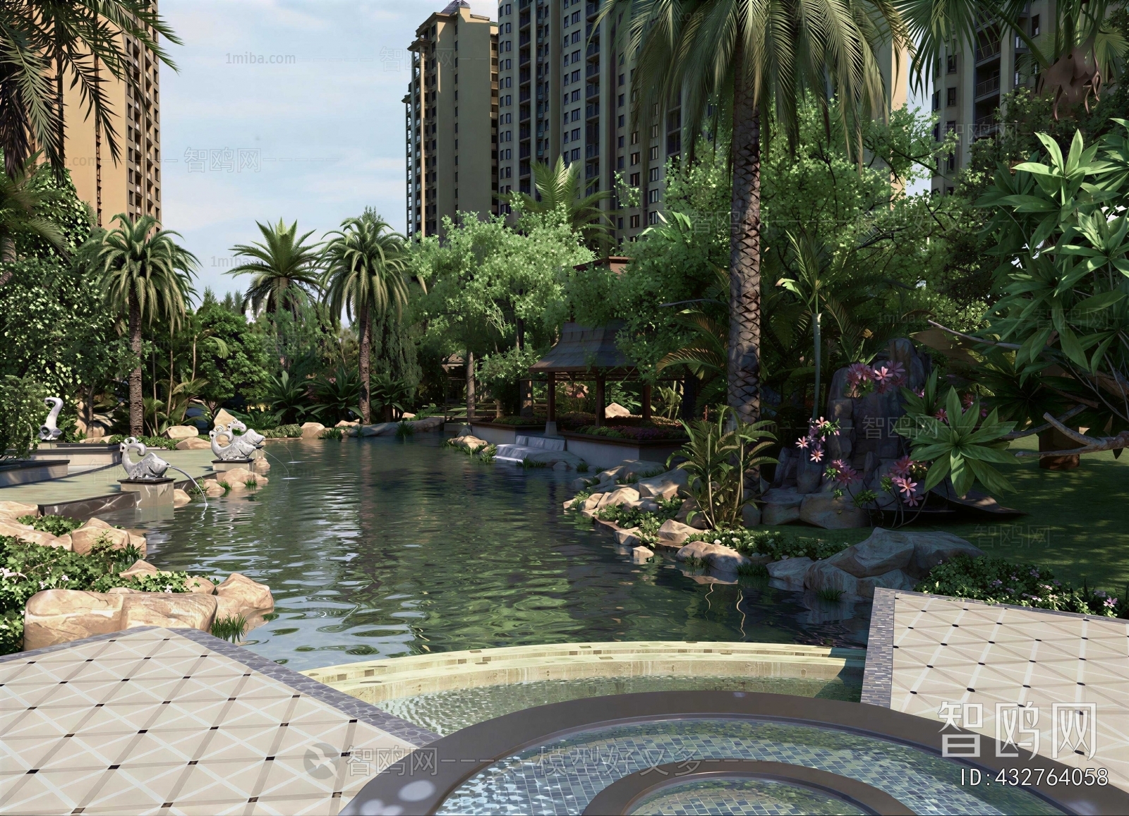 Southeast Asian Style Courtyard/landscape