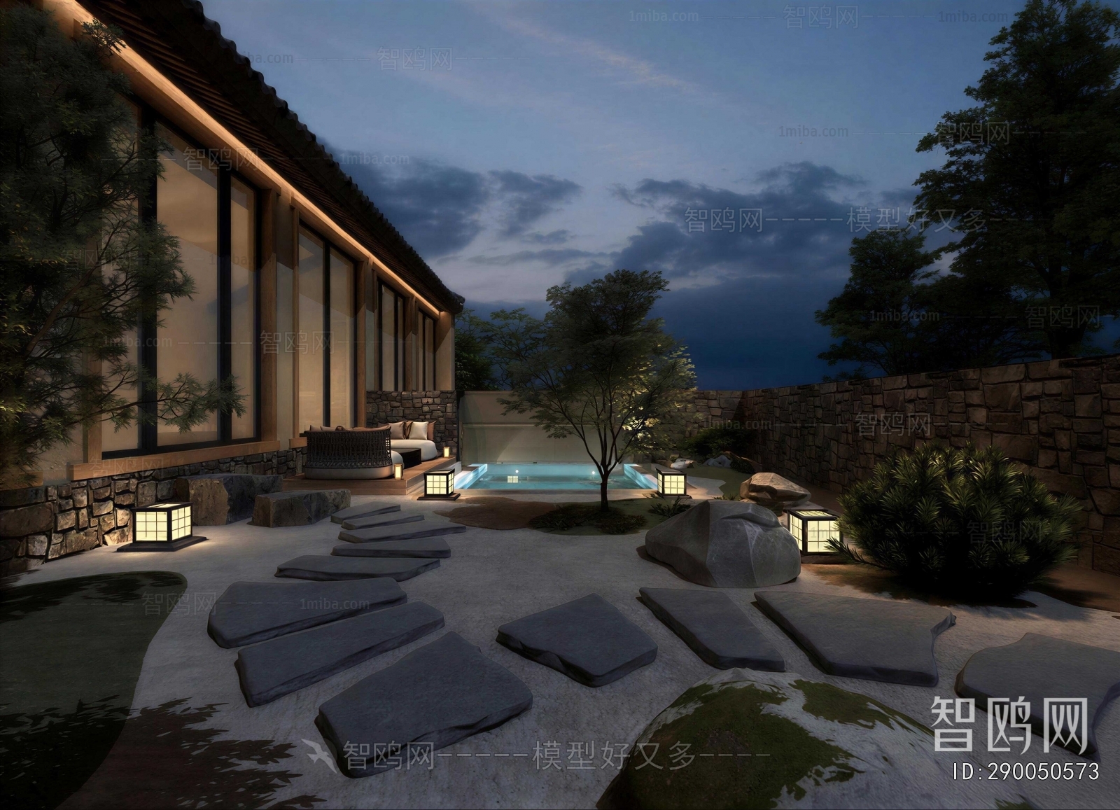 New Chinese Style Courtyard/landscape
