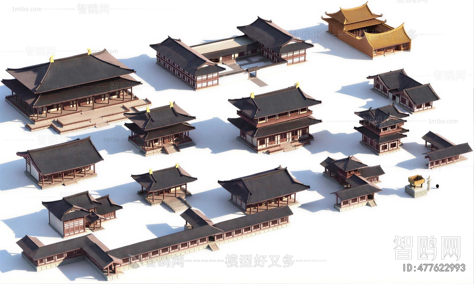 New Chinese Style Ancient Architectural Buildings