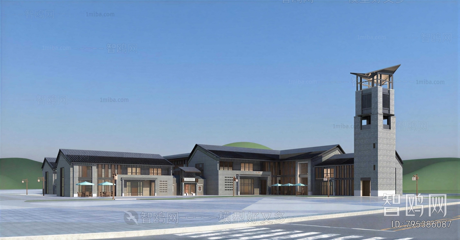 New Chinese Style Appearance Of Commercial Building