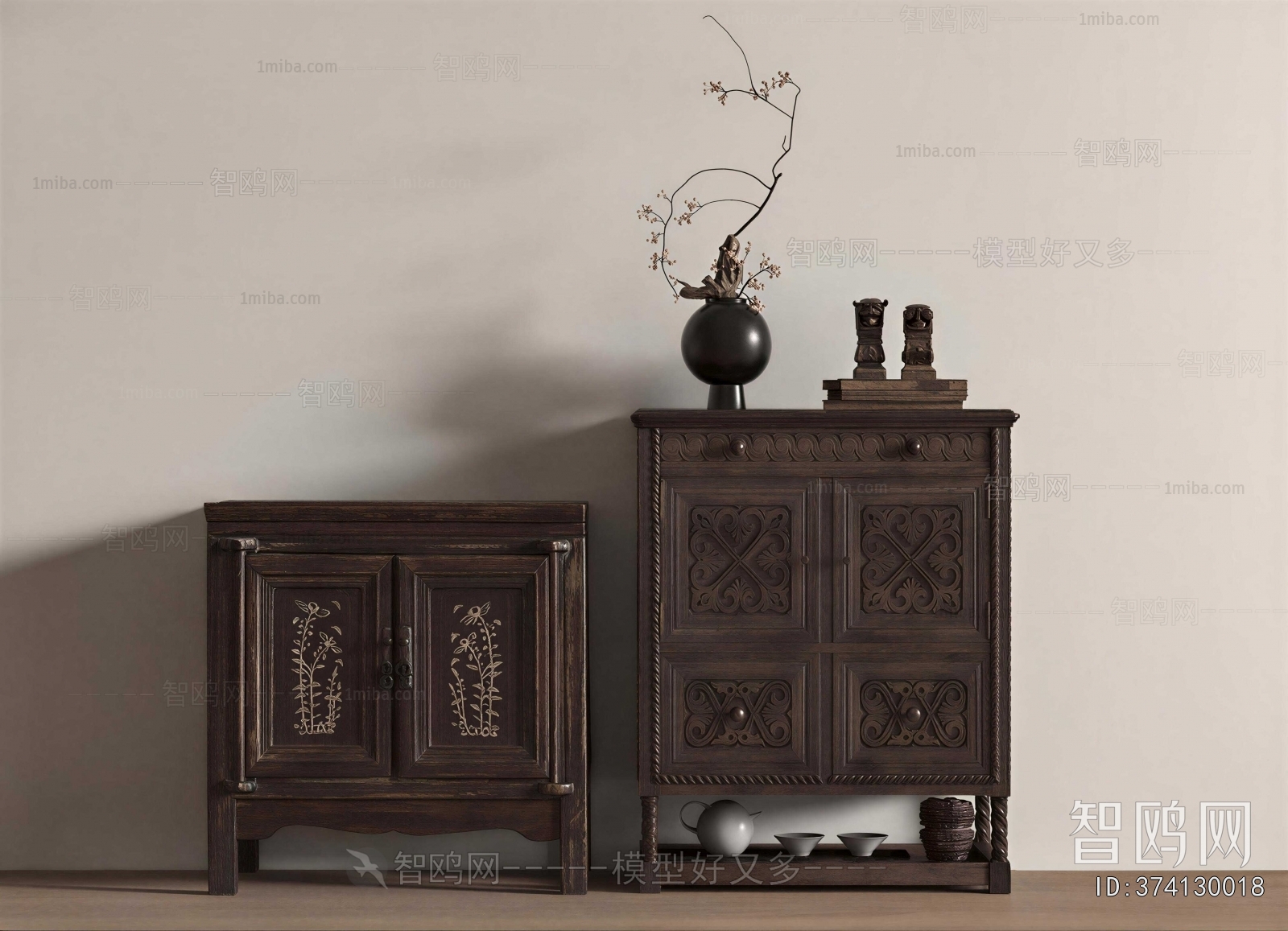 New Chinese Style Side Cabinet