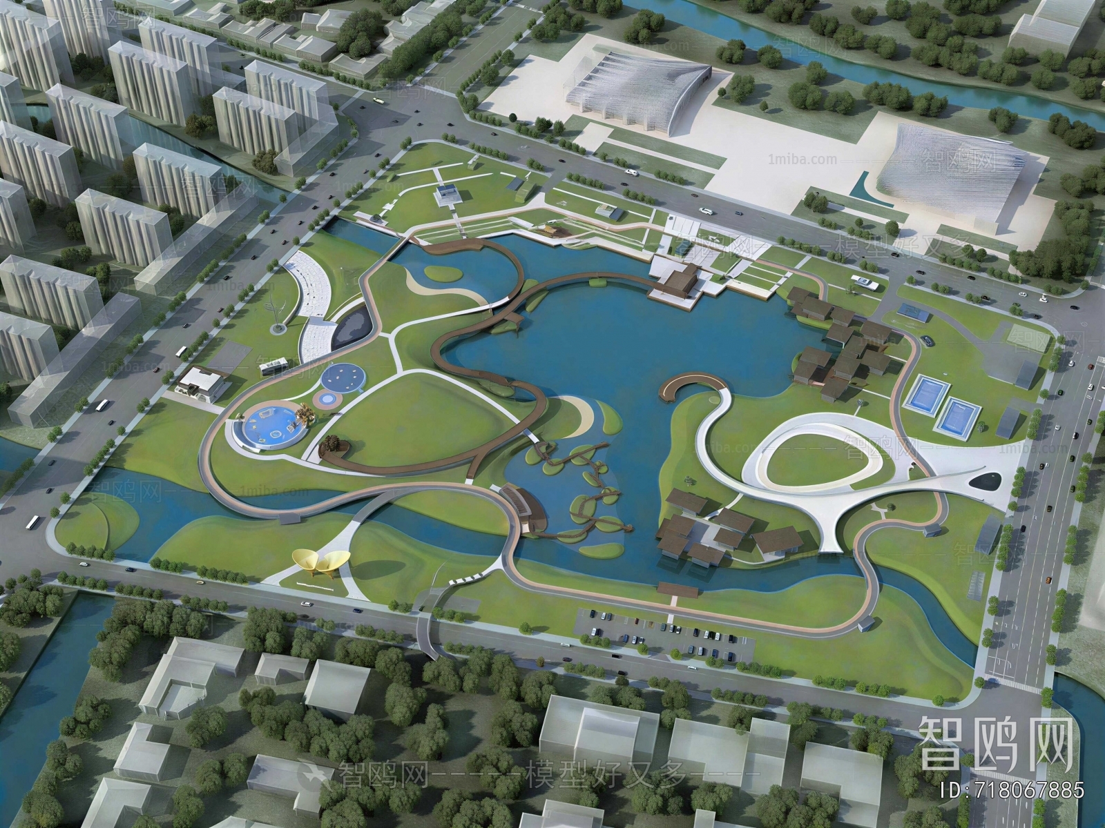 Modern Architectural Bird's-eye View Planning