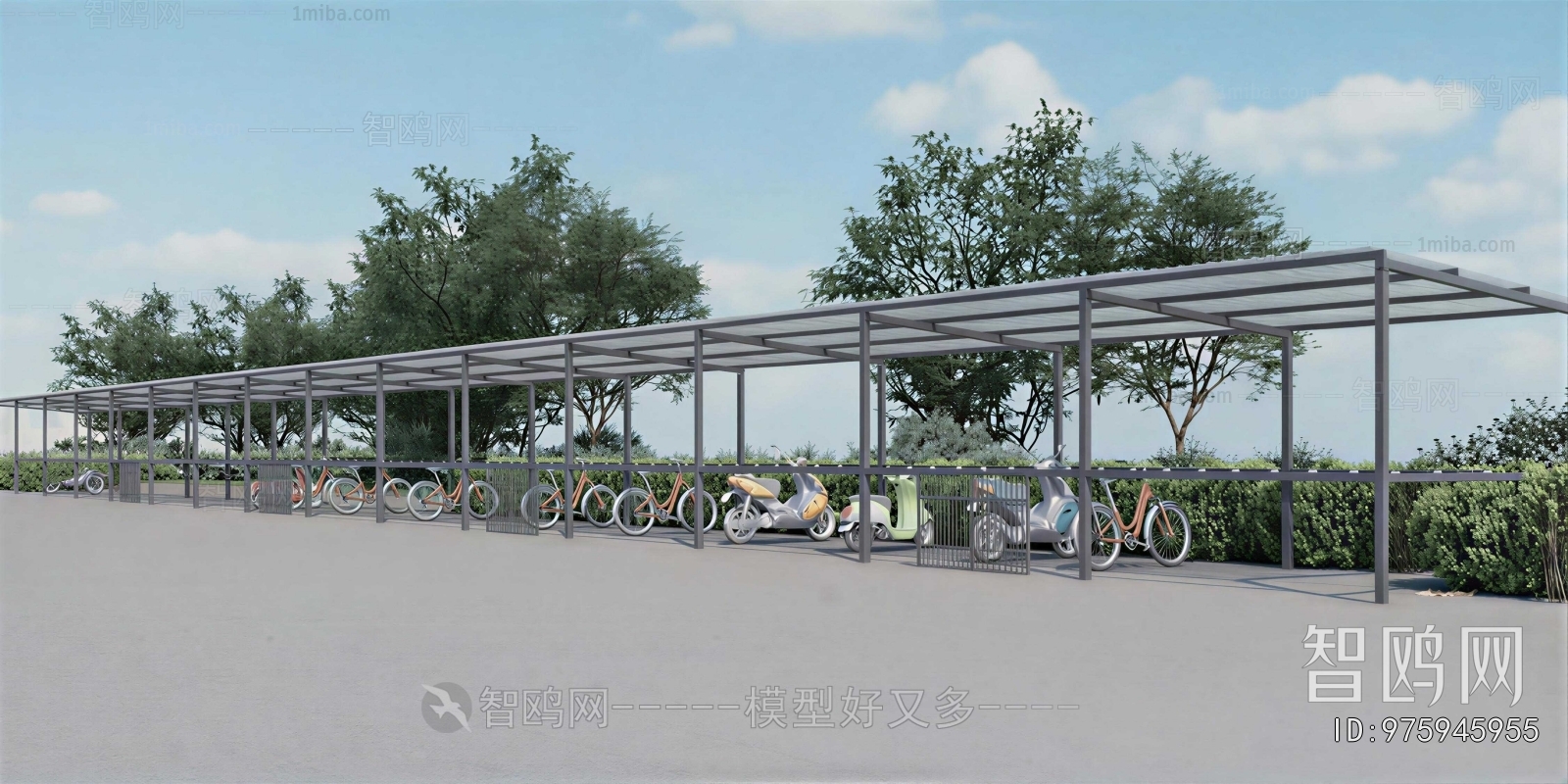 Modern Outdoor Parking Lot