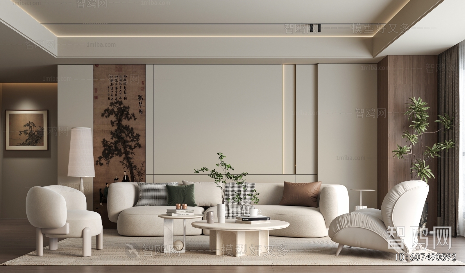 New Chinese Style A Living Room