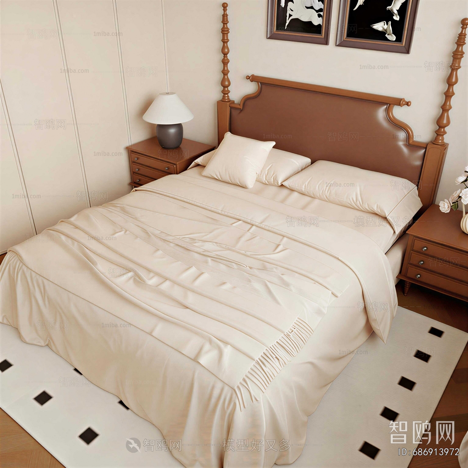 Retro Style Double Bed