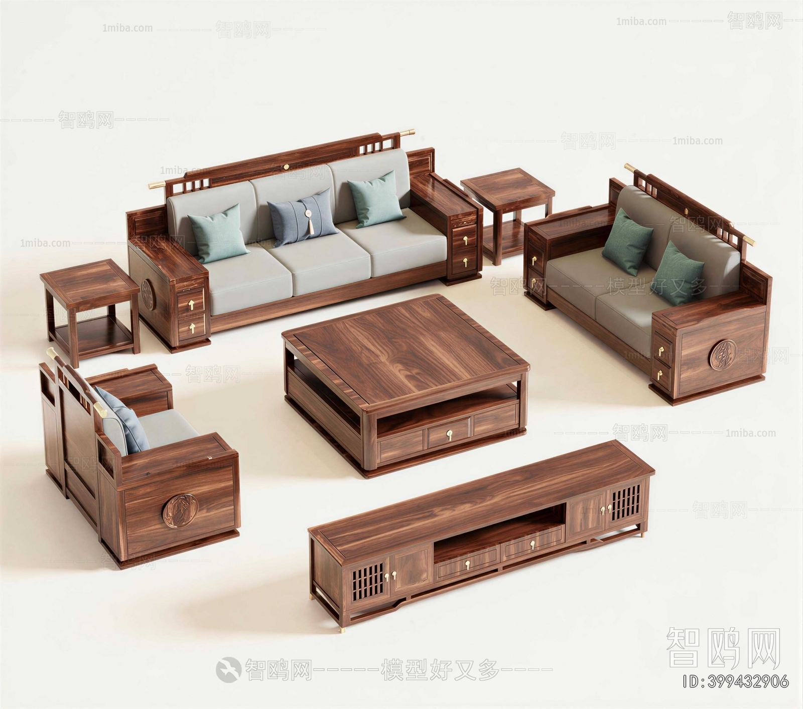 New Chinese Style Sofa Combination
