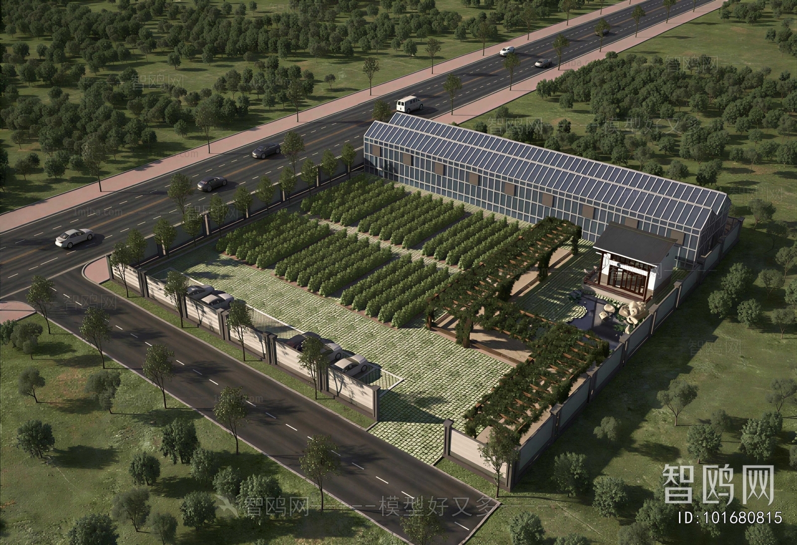 Modern Architectural Bird's-eye View Planning