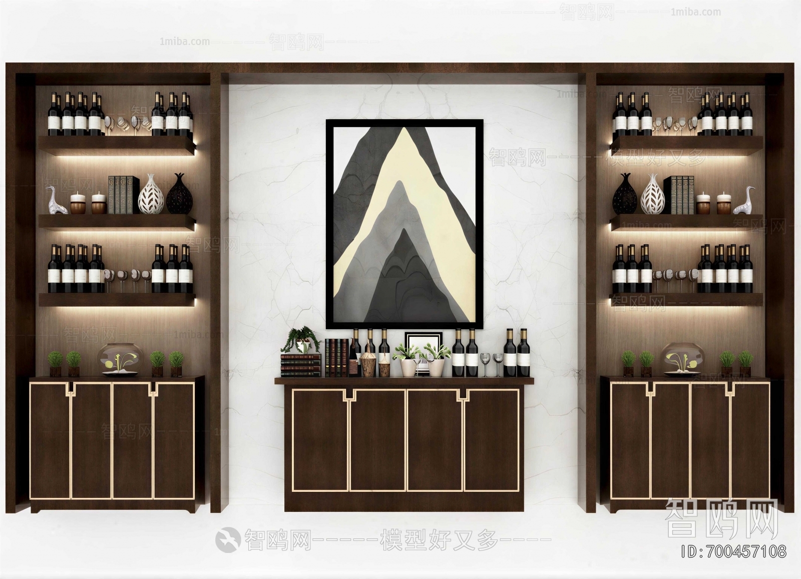 New Chinese Style Wine Cabinet