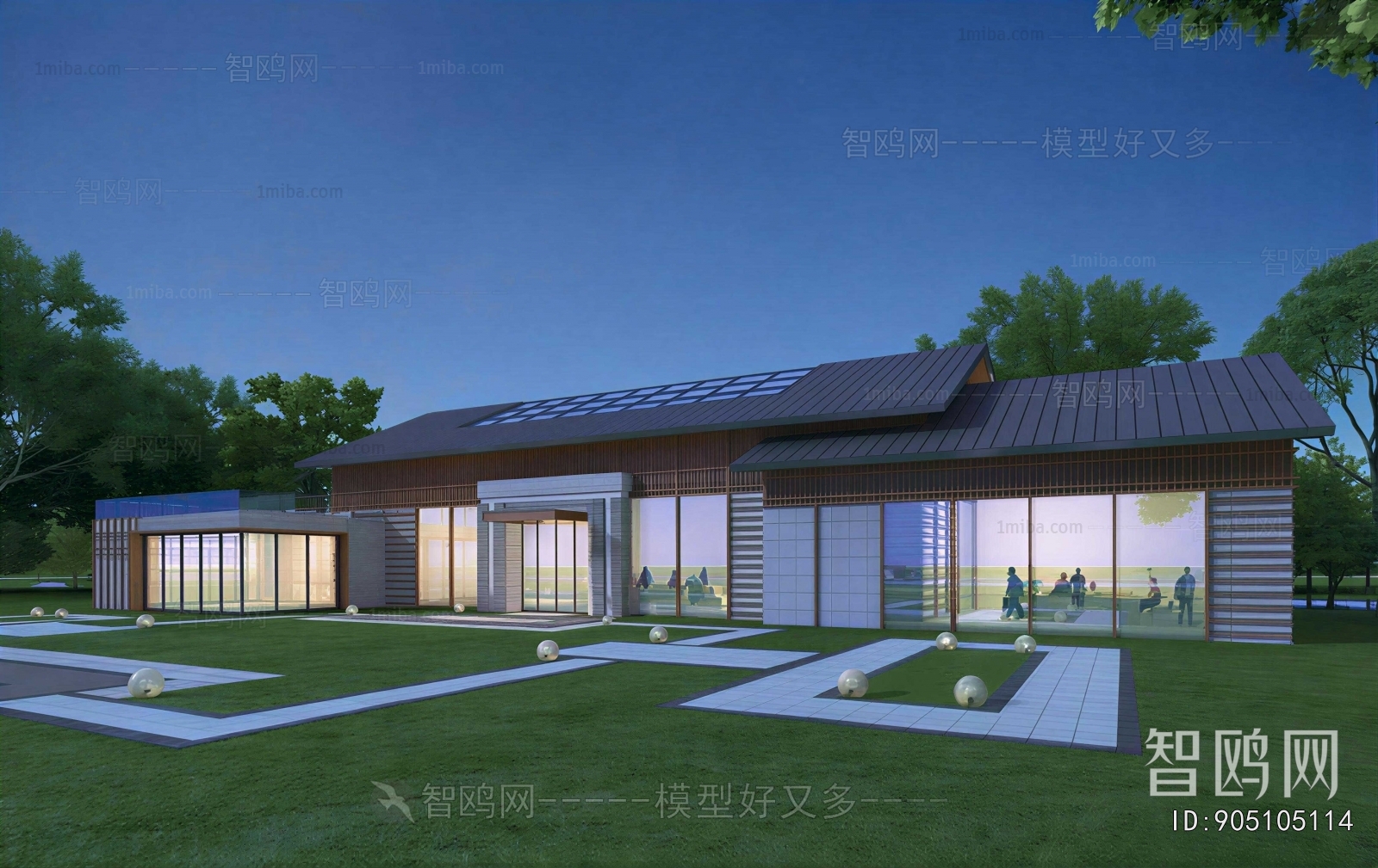 New Chinese Style Appearance Of Commercial Building