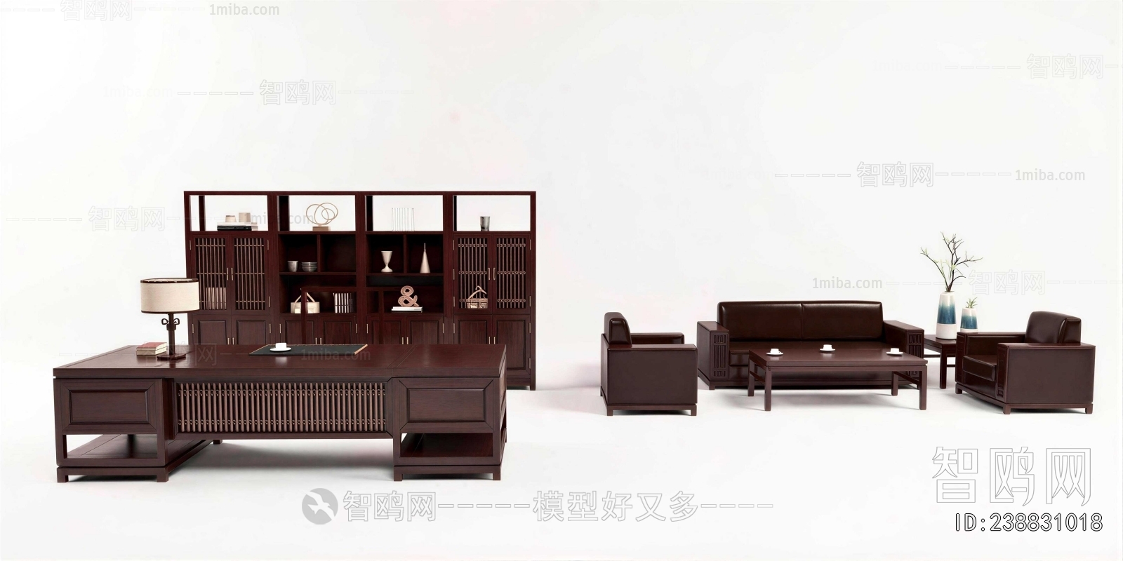 New Chinese Style Office Desk And Chair