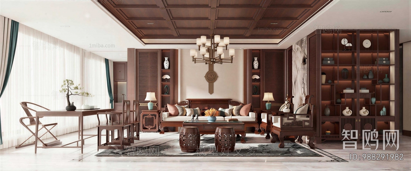 New Chinese Style A Living Room