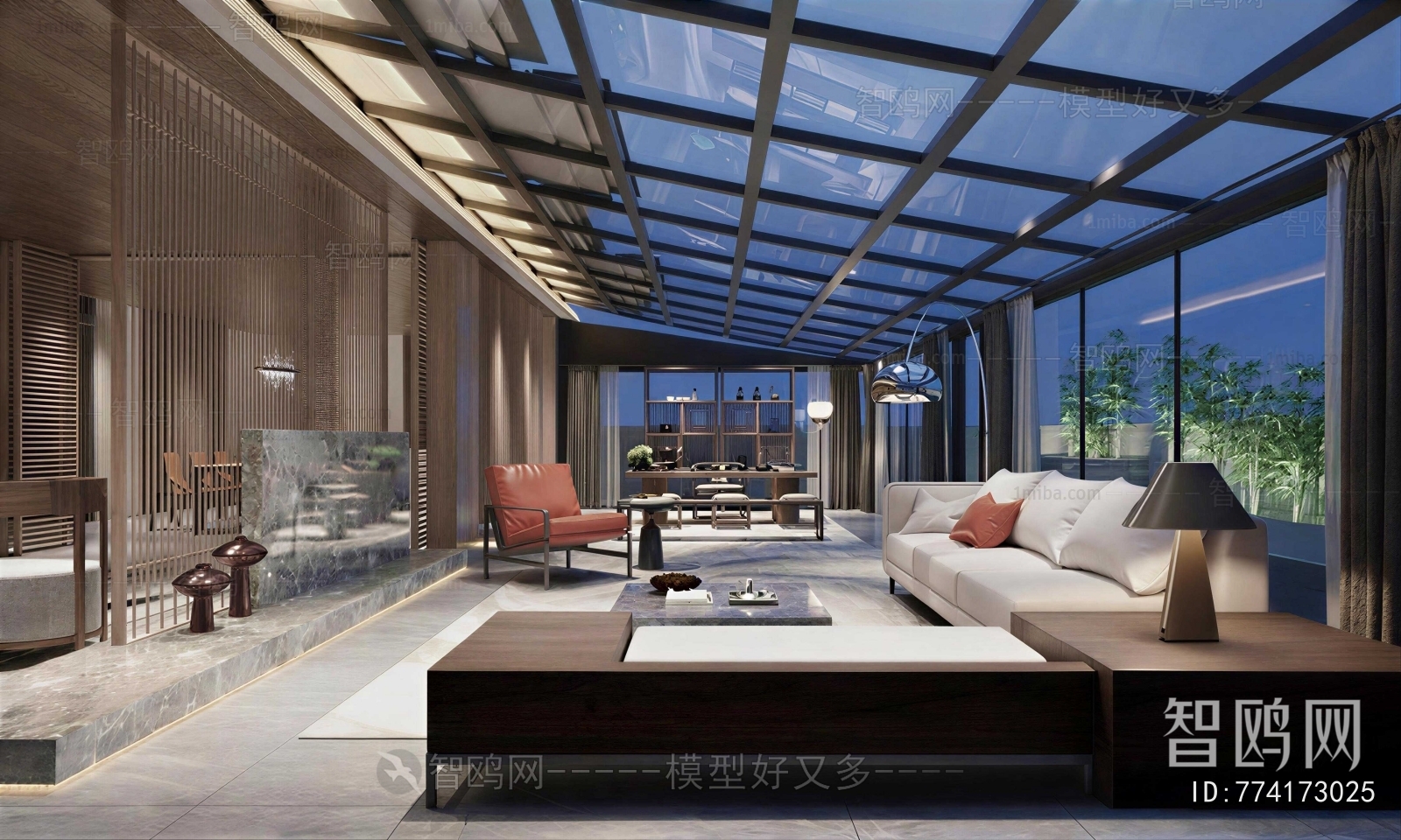 New Chinese Style Glass Sun Room