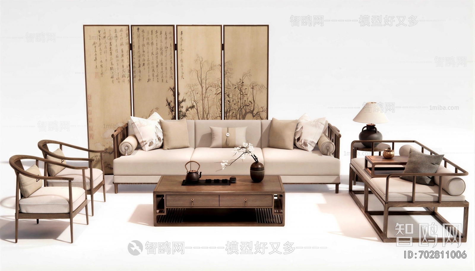 New Chinese Style Sofa Combination