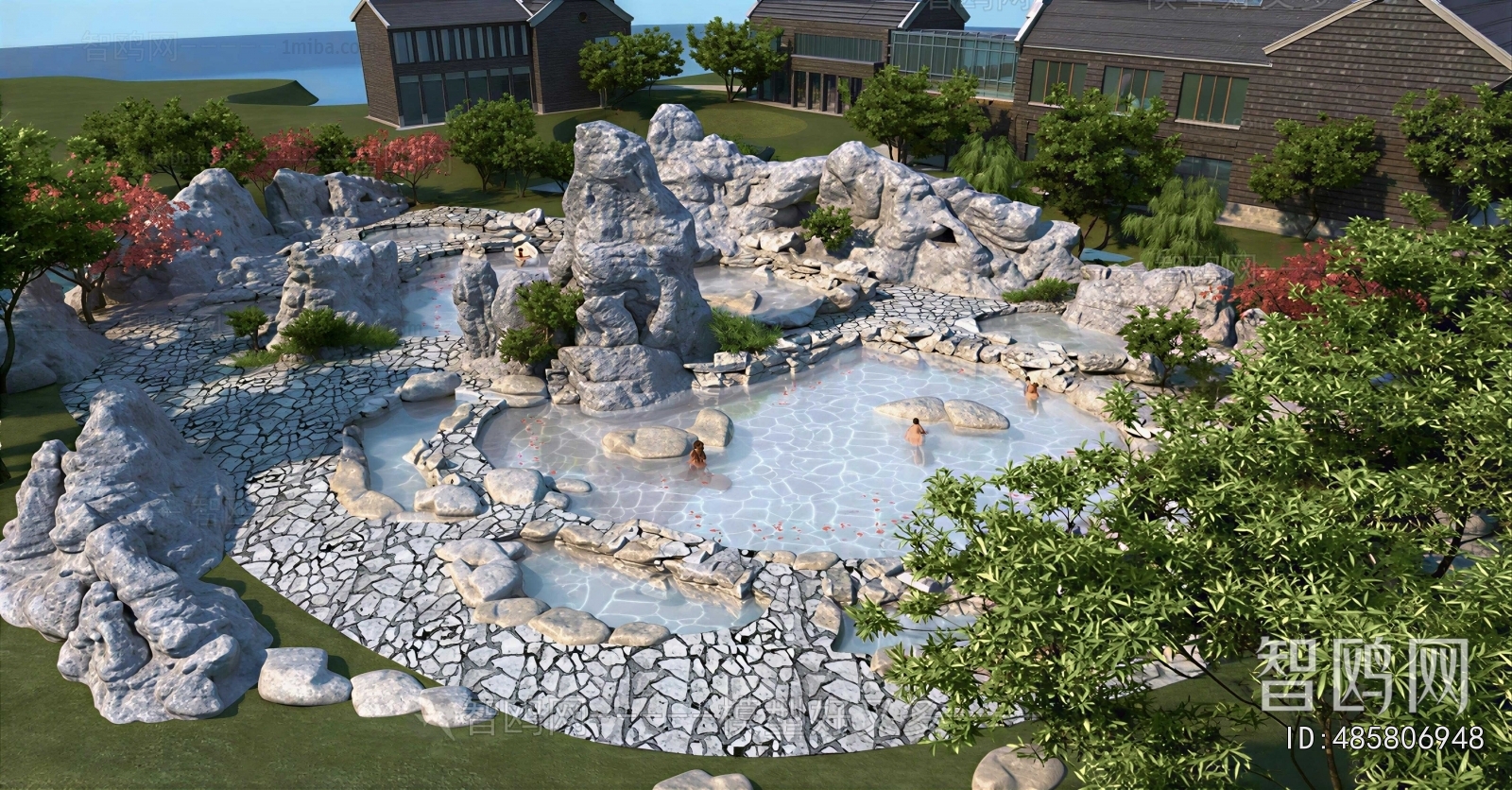 New Chinese Style Rockery Waterscape
