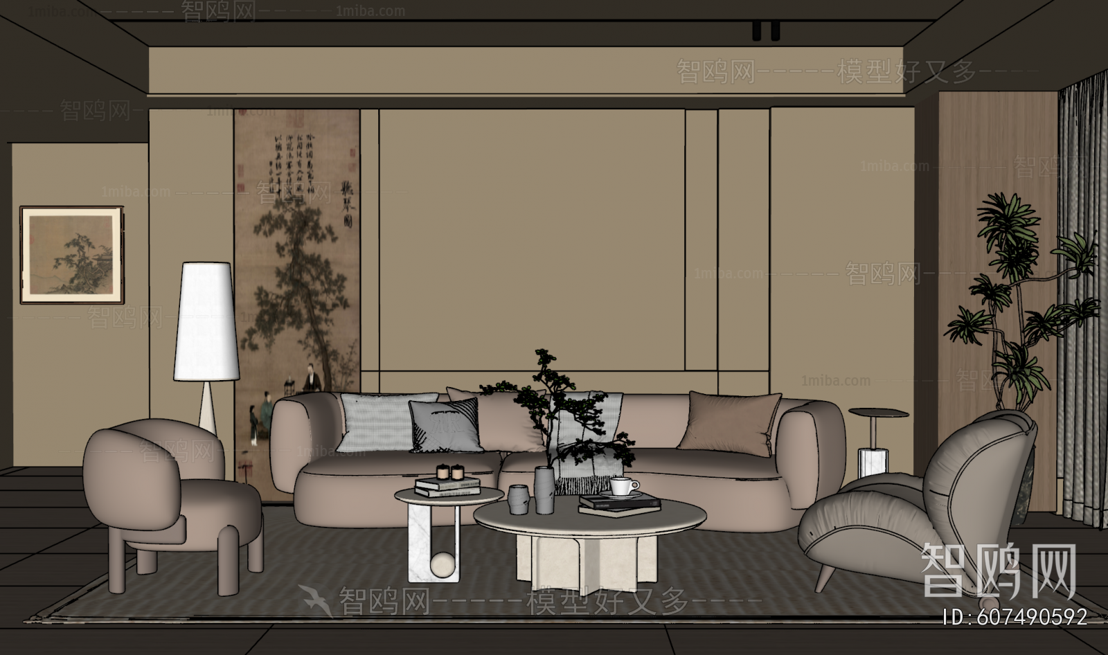 New Chinese Style A Living Room