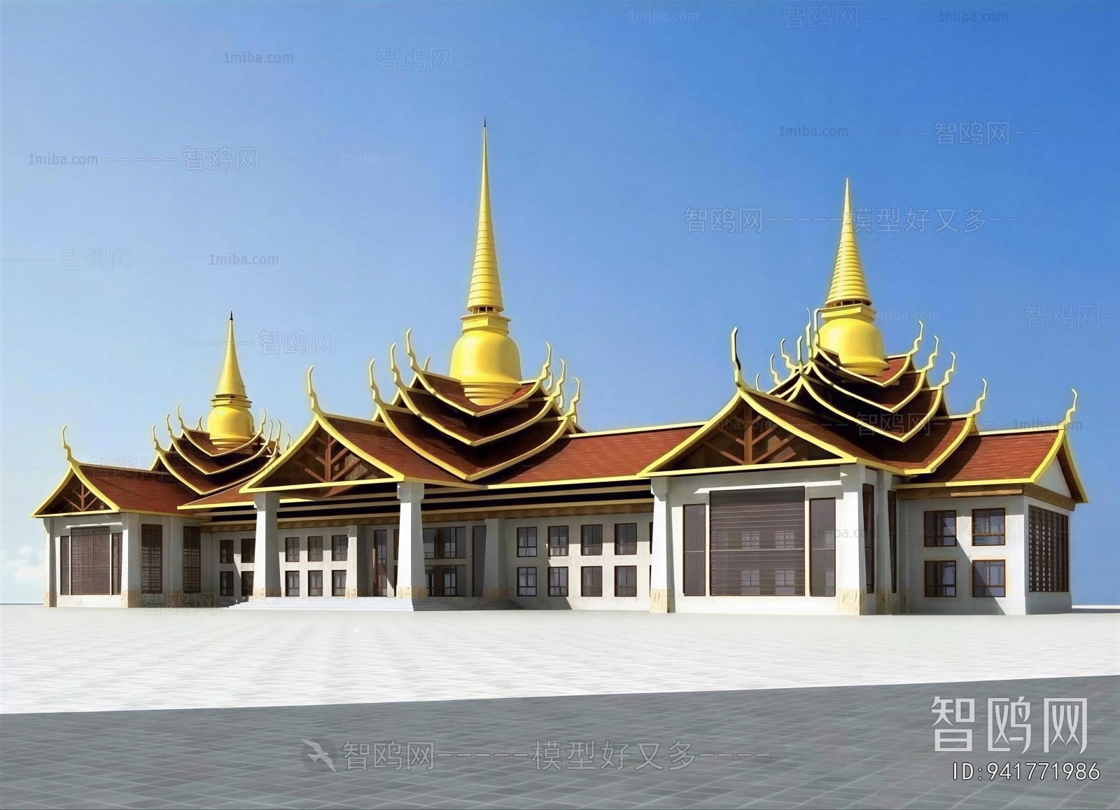 Southeast Asian Style Appearance Of Commercial Building