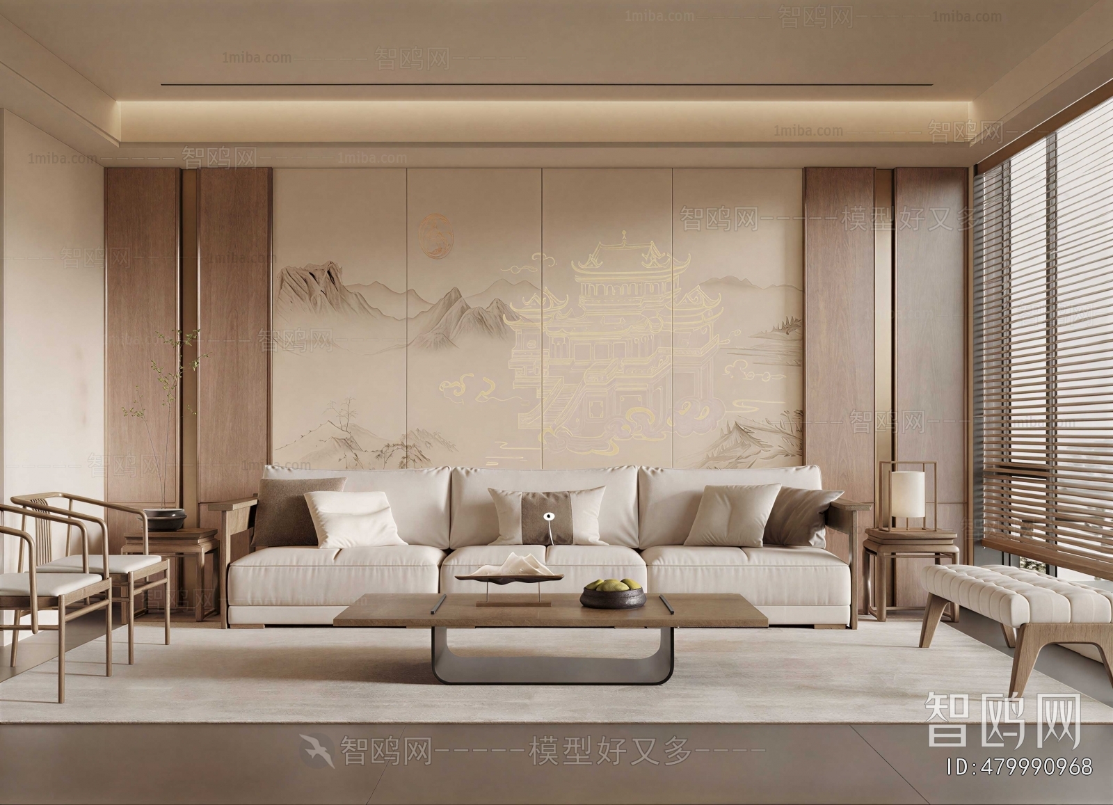 New Chinese Style A Living Room
