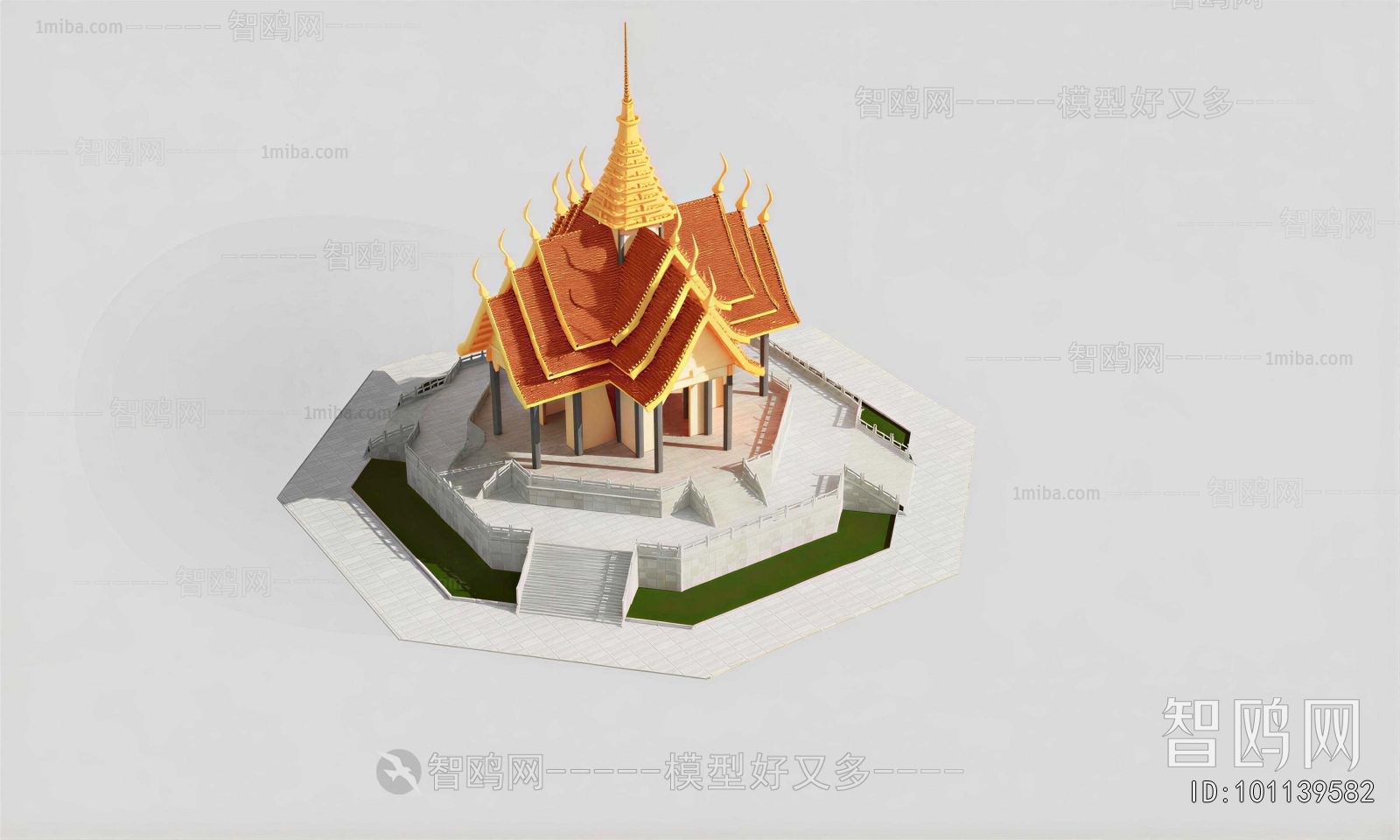 Thai Style Ancient Architectural Buildings