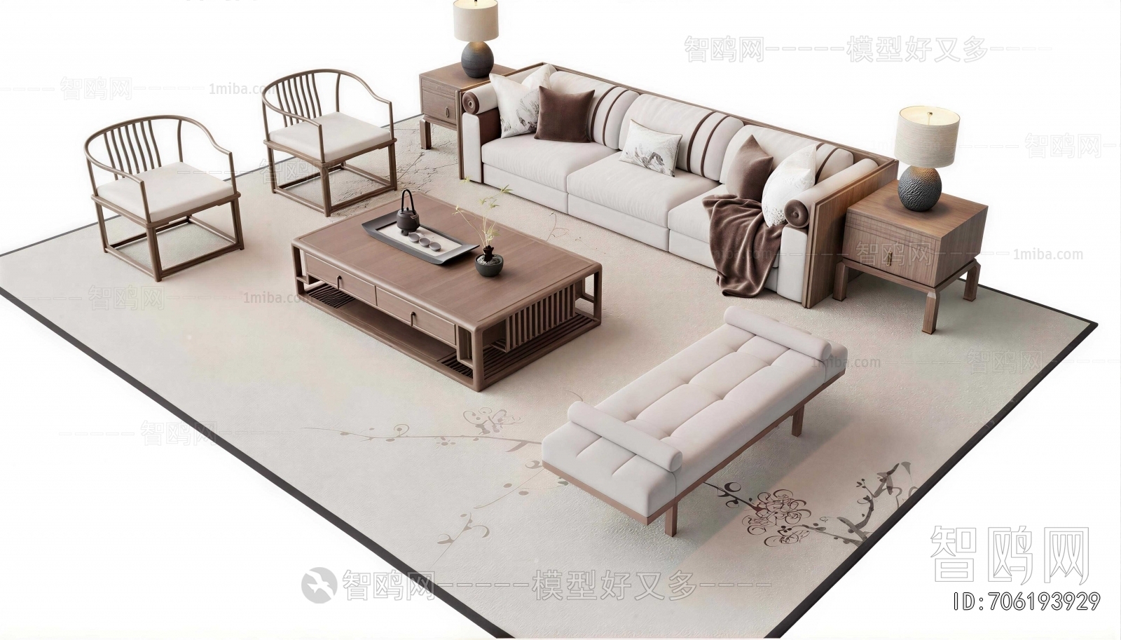 New Chinese Style Sofa Combination
