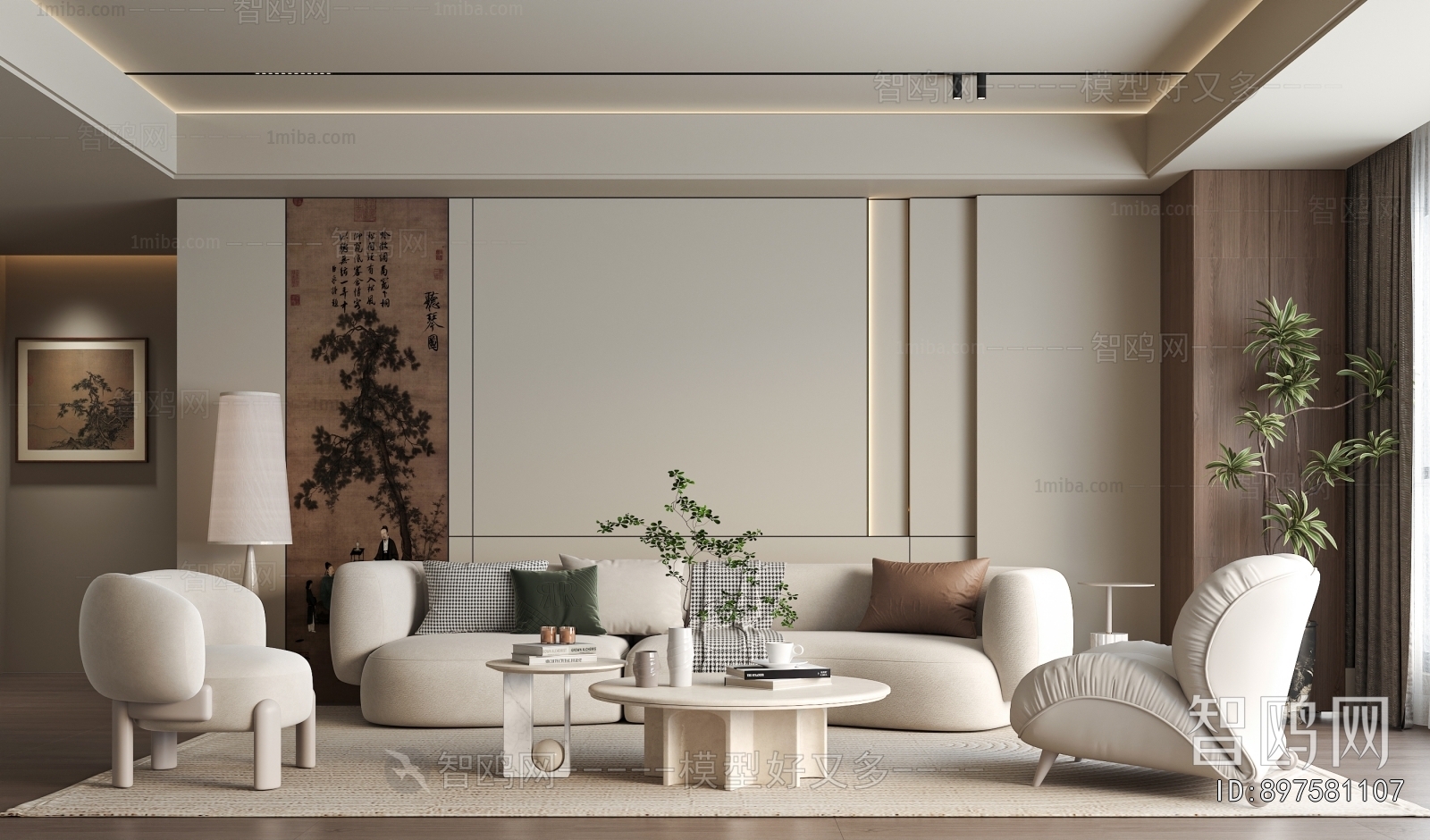 New Chinese Style A Living Room