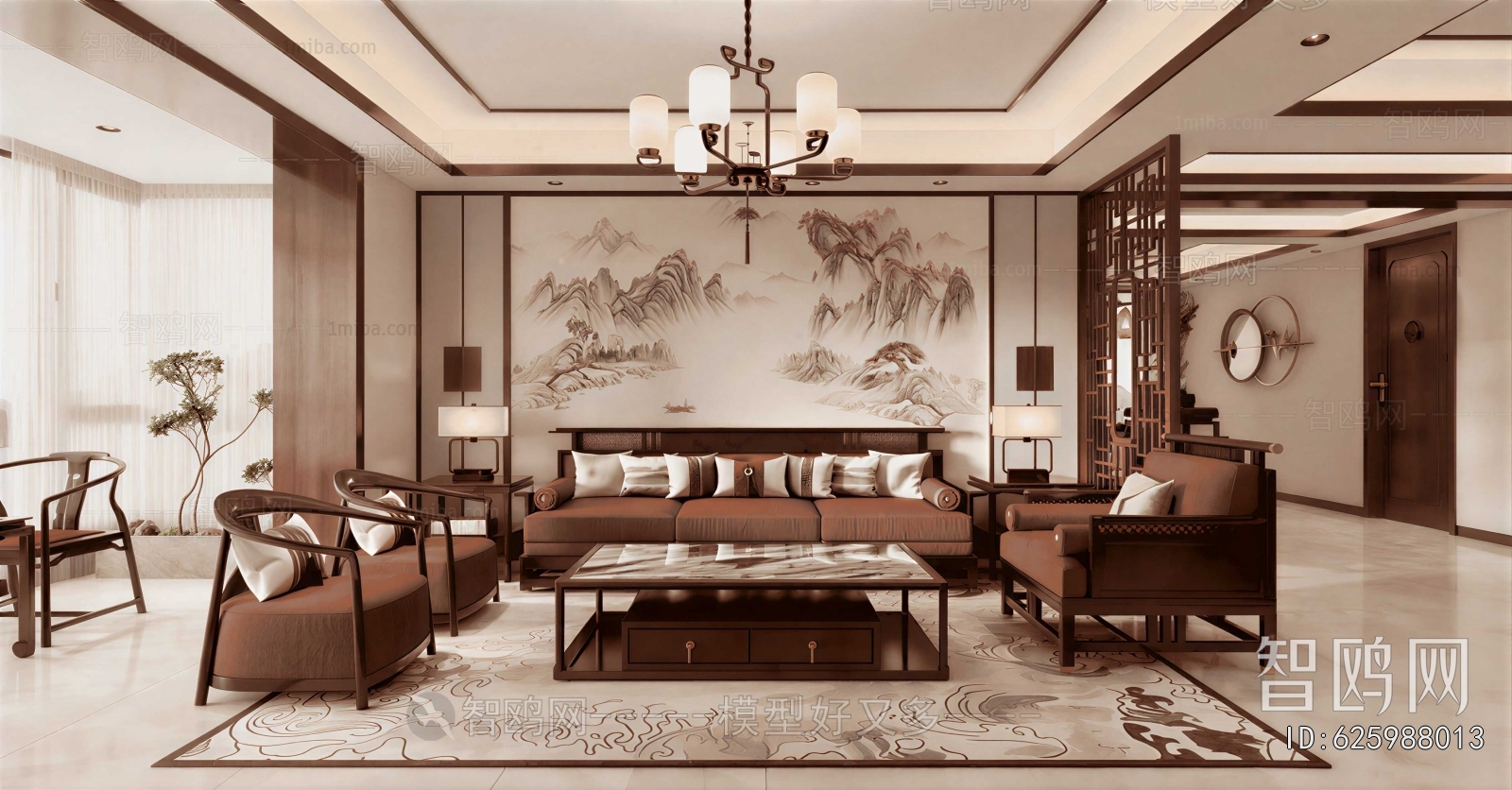 New Chinese Style A Living Room