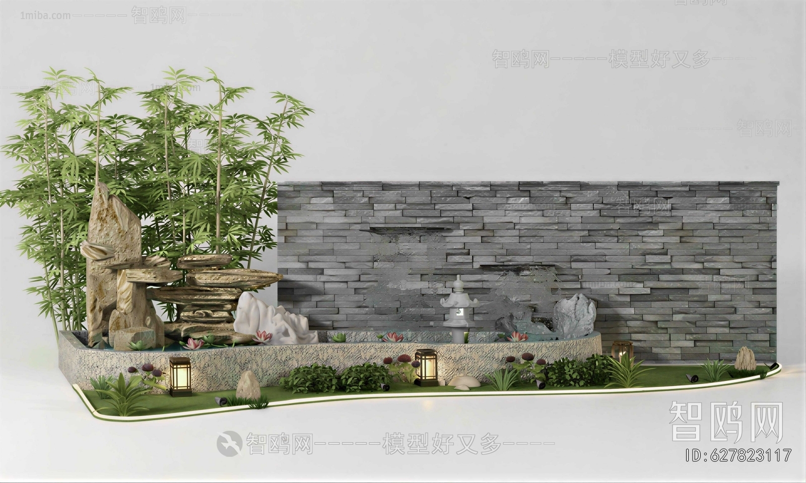 New Chinese Style Rockery Waterscape