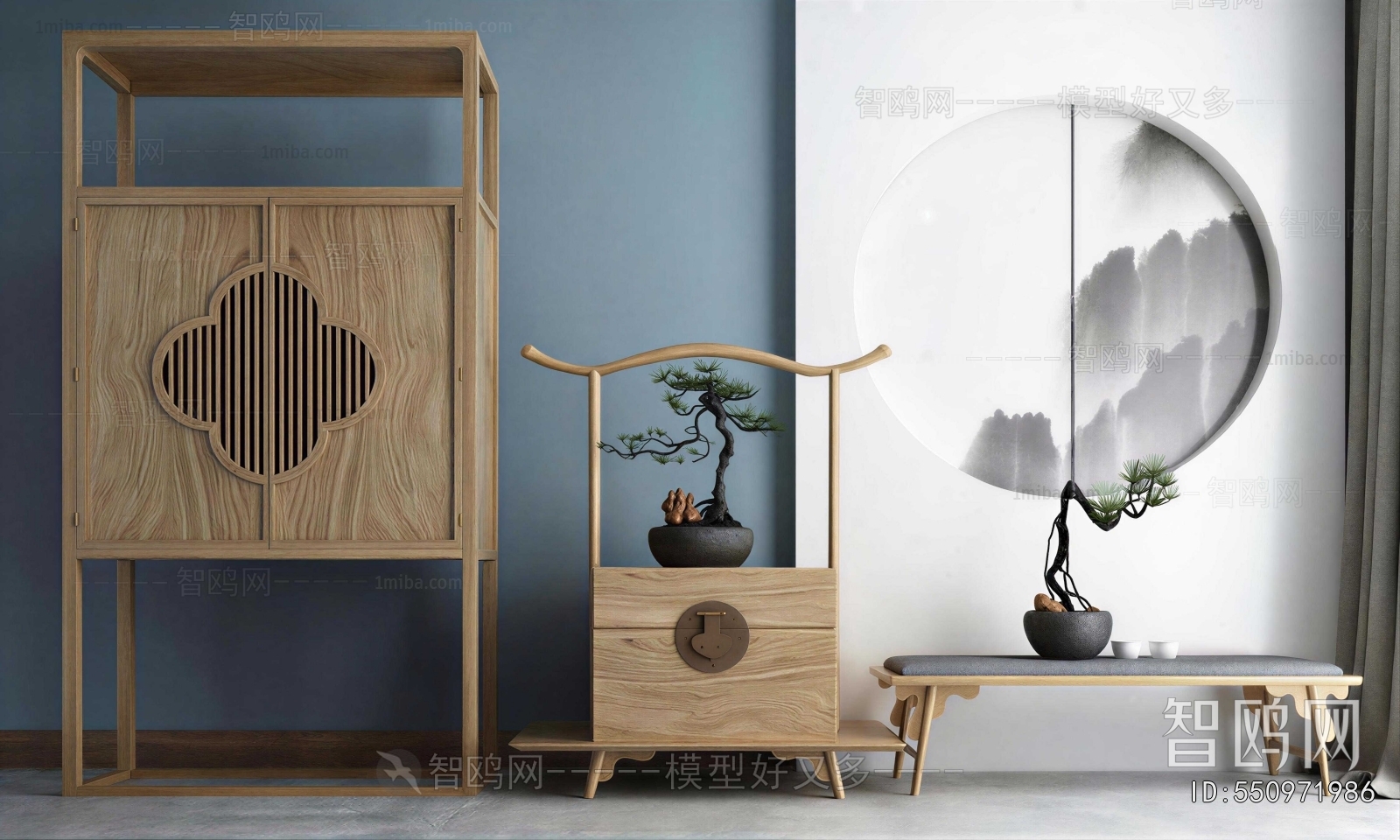 New Chinese Style Decorative Cabinet
