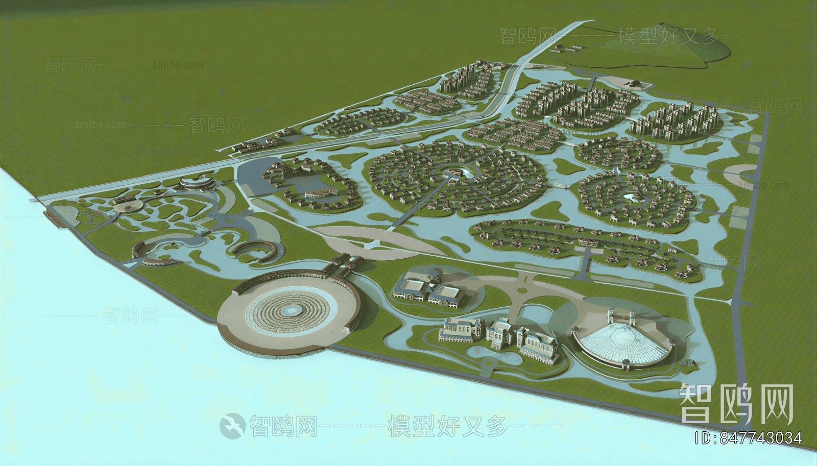 Modern Architectural Bird's-eye View Planning
