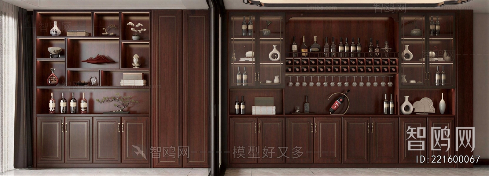 New Chinese Style Wine Cabinet