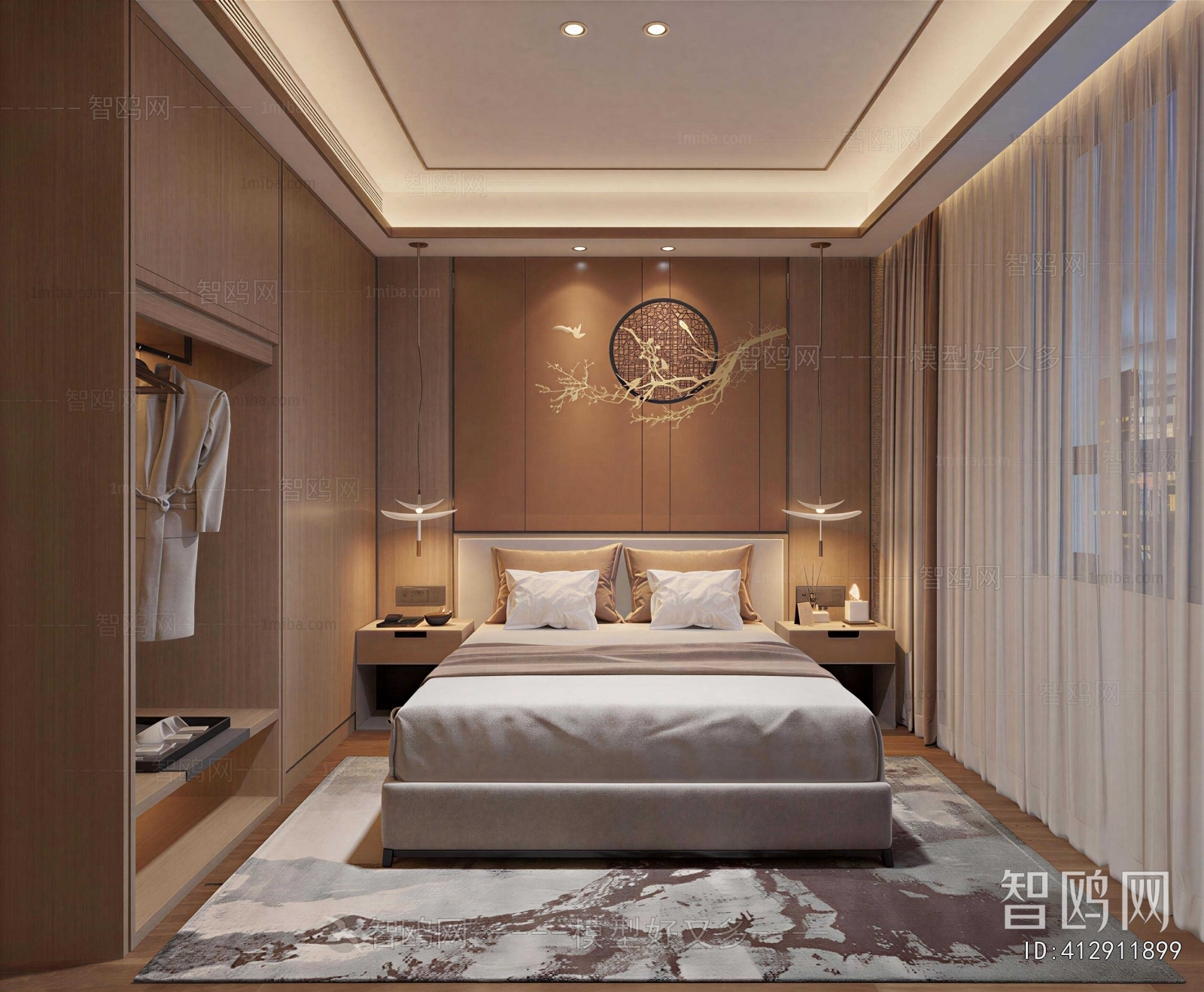New Chinese Style Bedroom